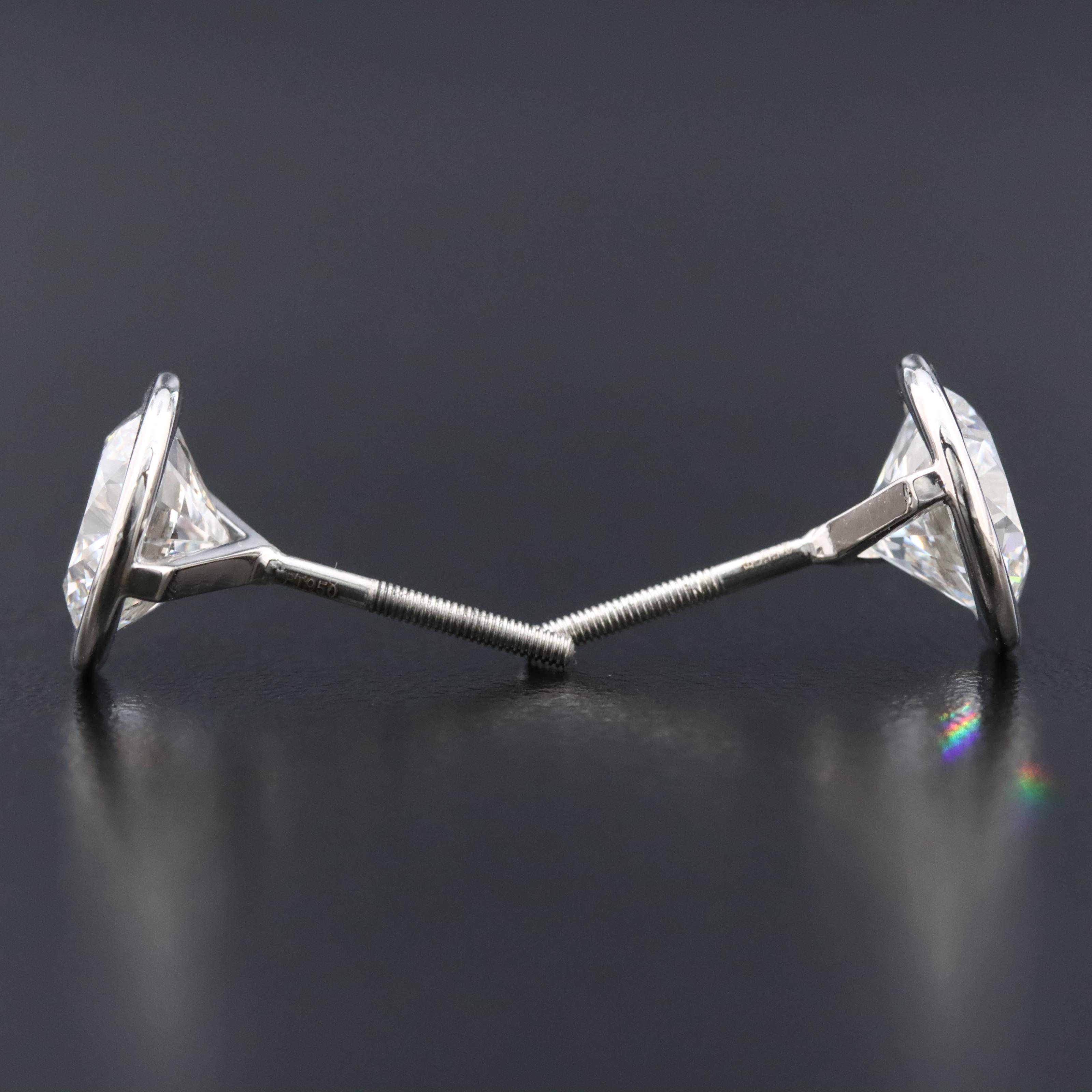 Platinum 5.07 CTW Lab Grown Diamond Solitaire Earrings with IGI Reports