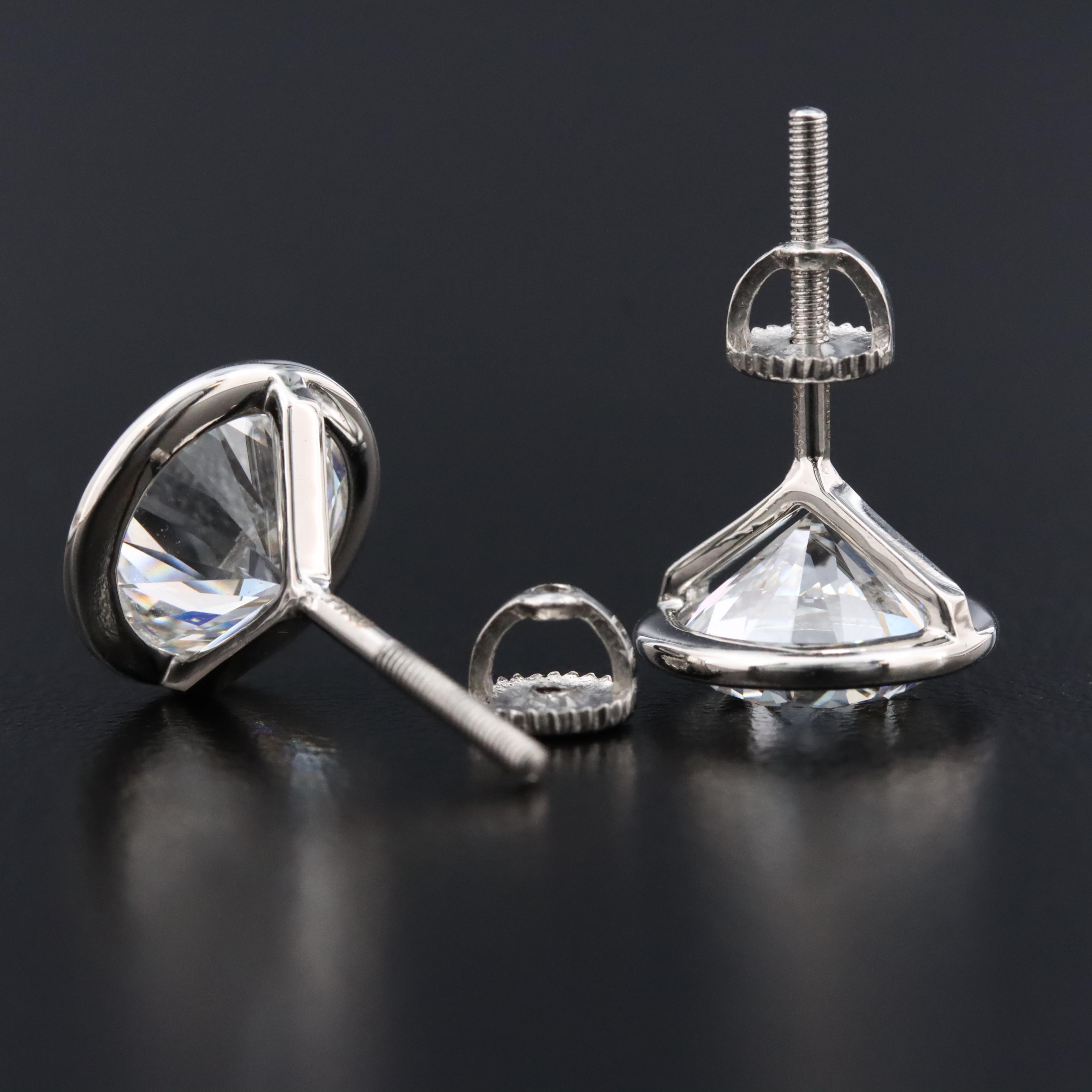 Platinum 5.07 CTW Lab Grown Diamond Solitaire Earrings with IGI Reports