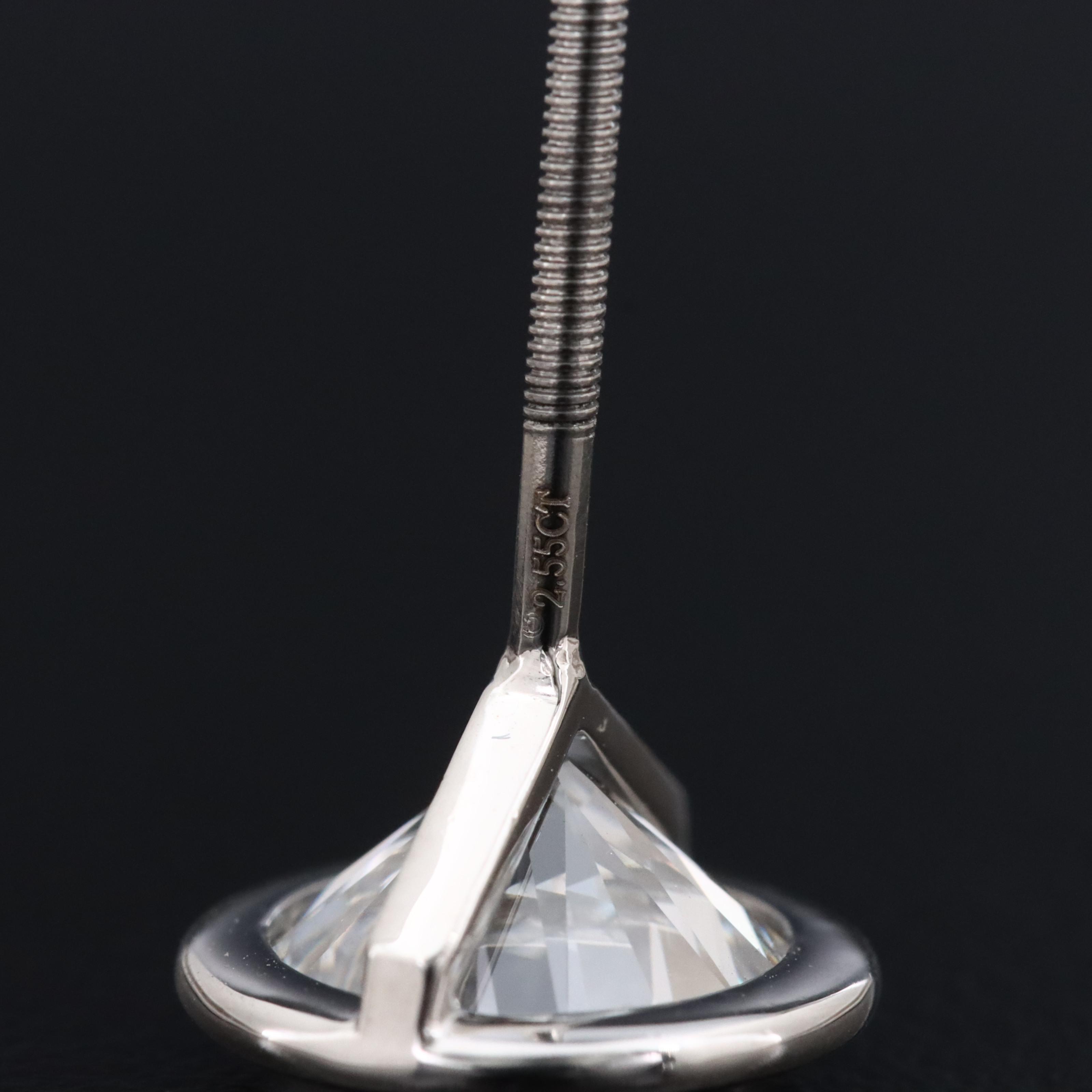 Platinum 5.07 CTW Lab Grown Diamond Solitaire Earrings with IGI Reports