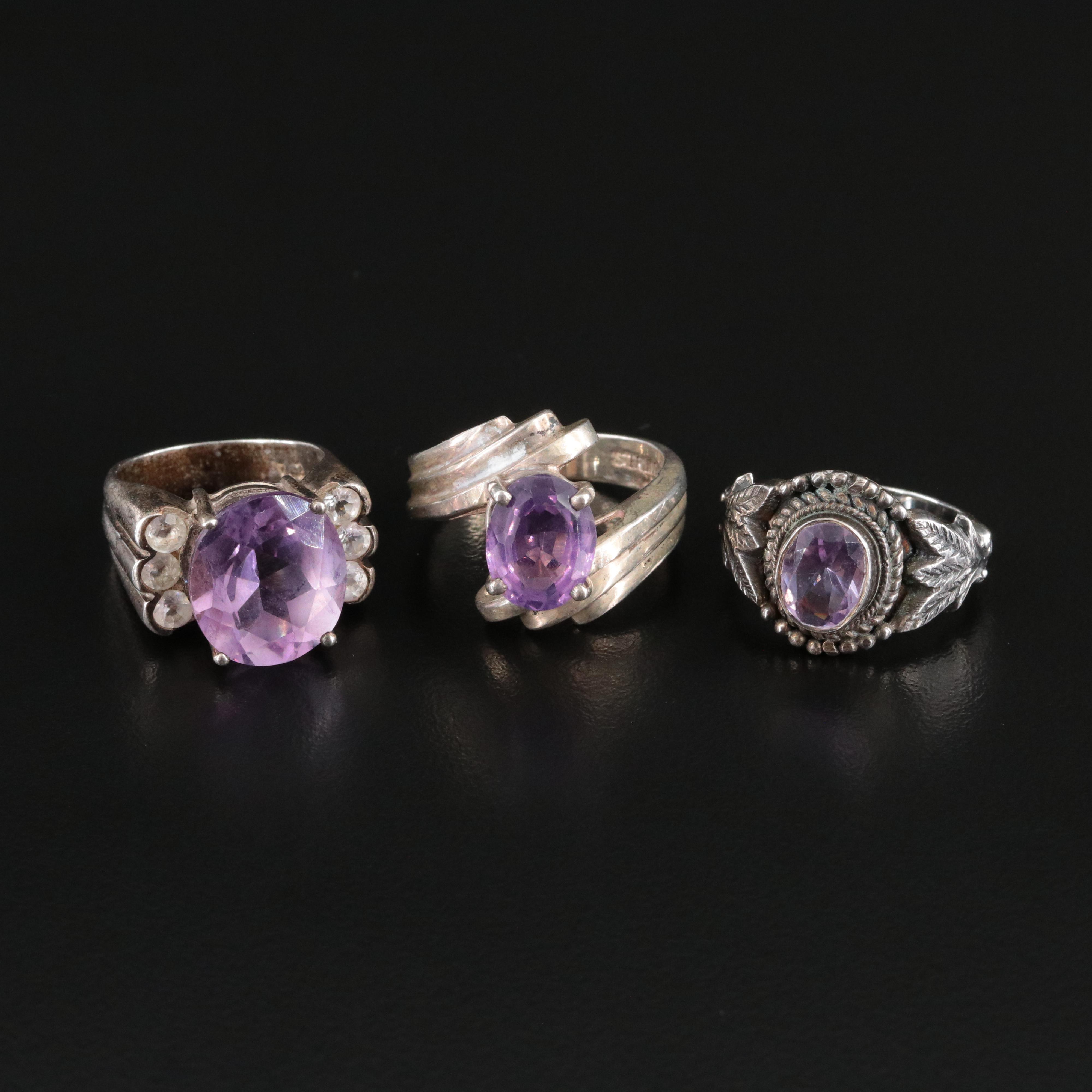 Sterling Amethyst and White Topaz Ring Selection