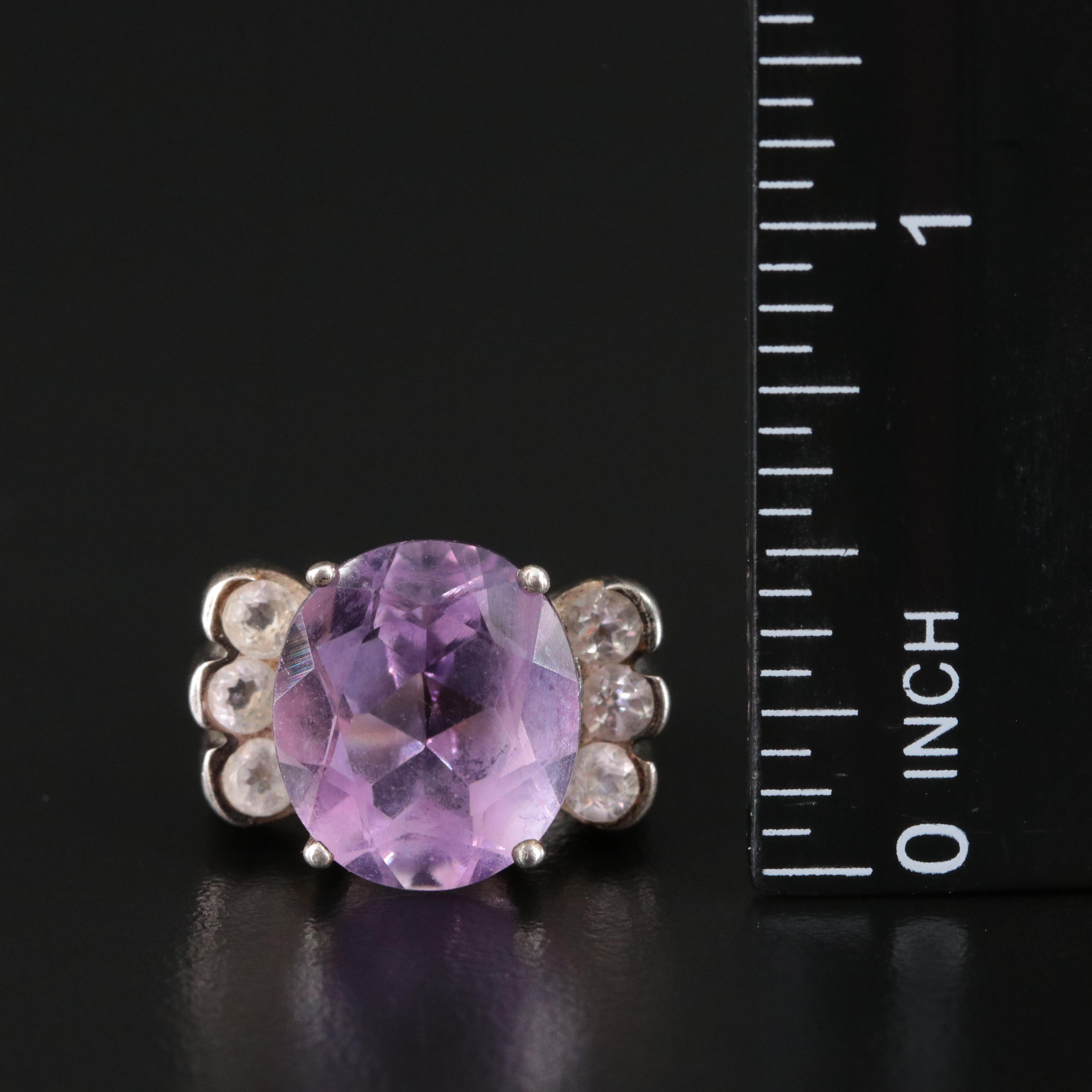 Sterling Amethyst and White Topaz Ring Selection