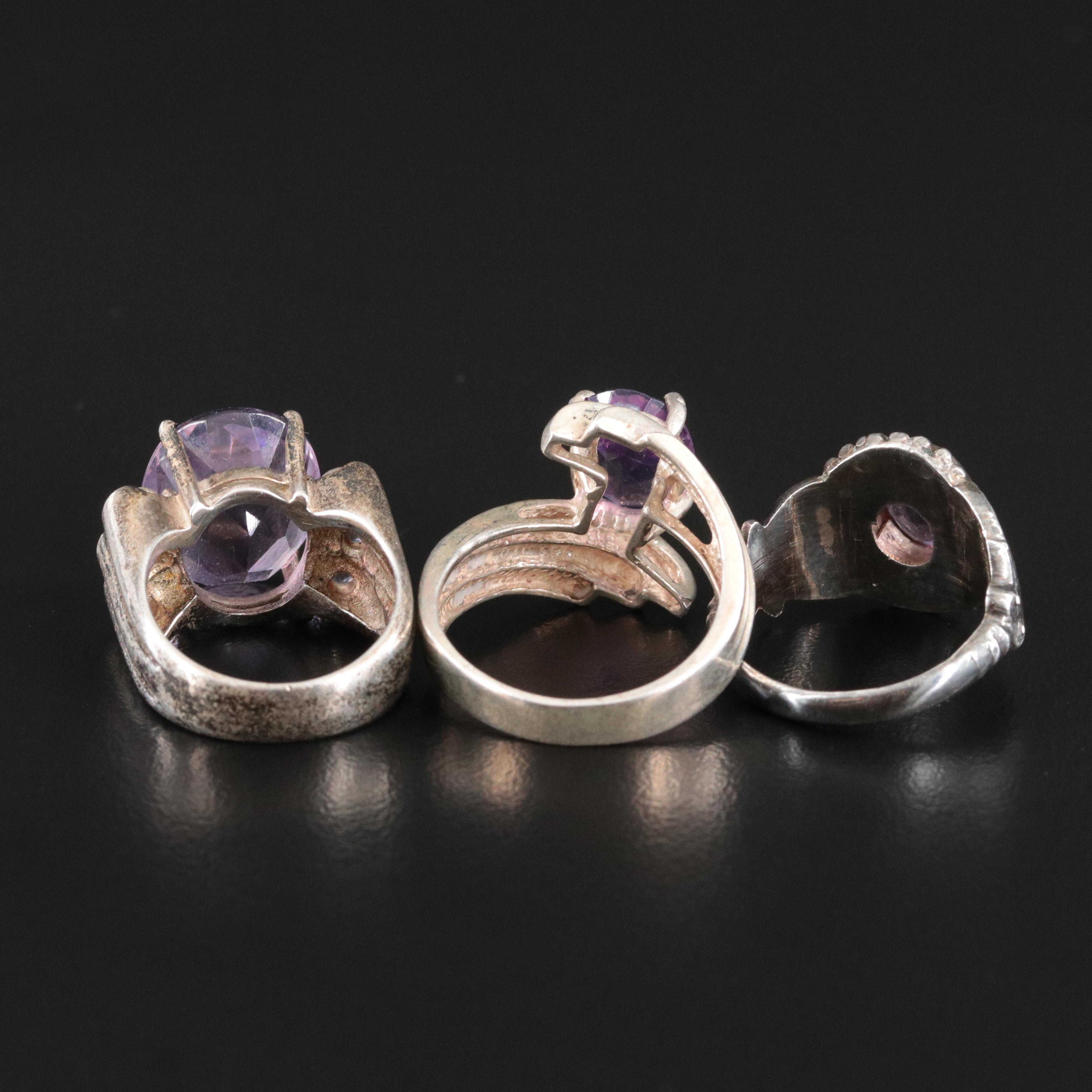Sterling Amethyst and White Topaz Ring Selection