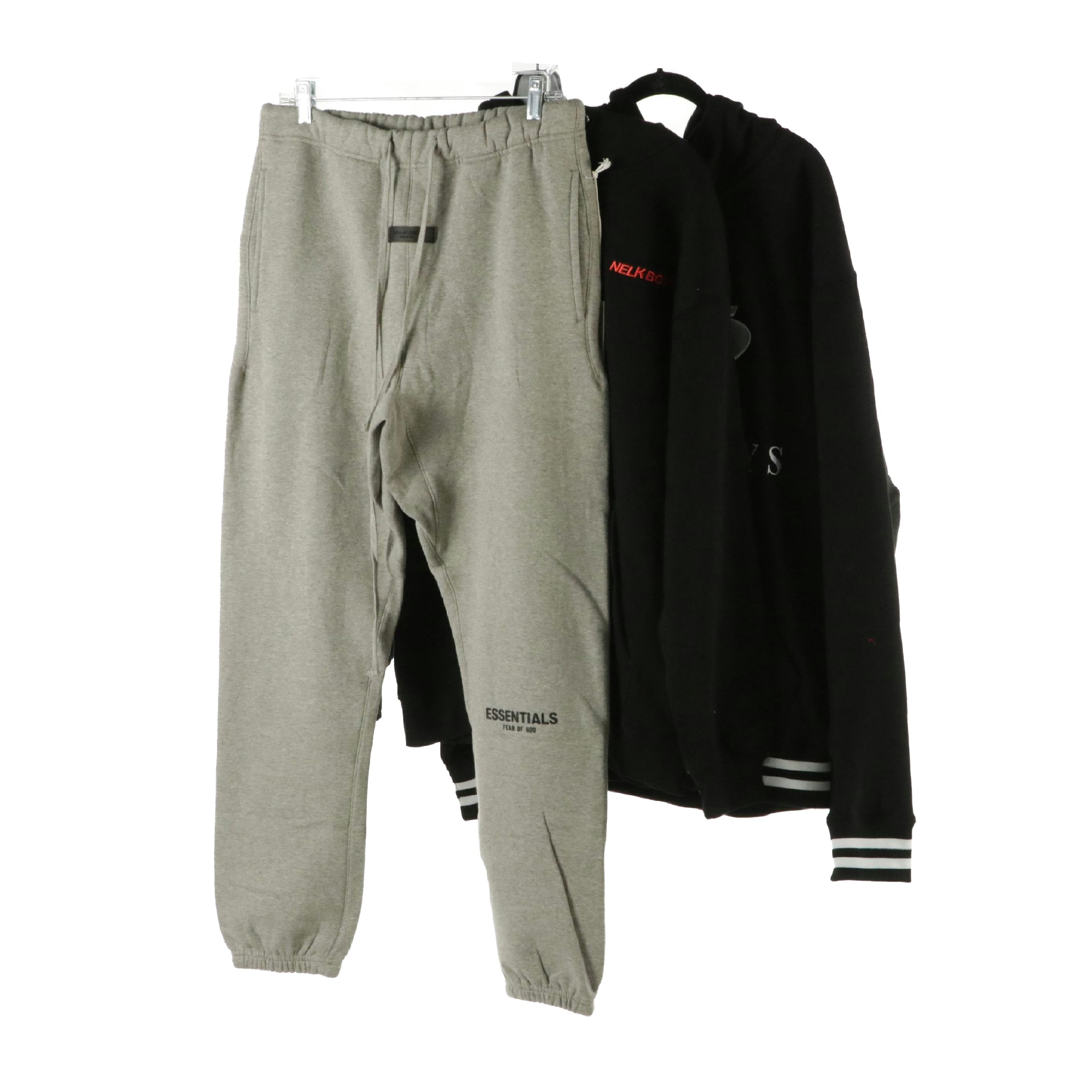 Men's Essentials Gray Jogger Sweatpants with Full Send "Nelk Boys" Sweatshirts
