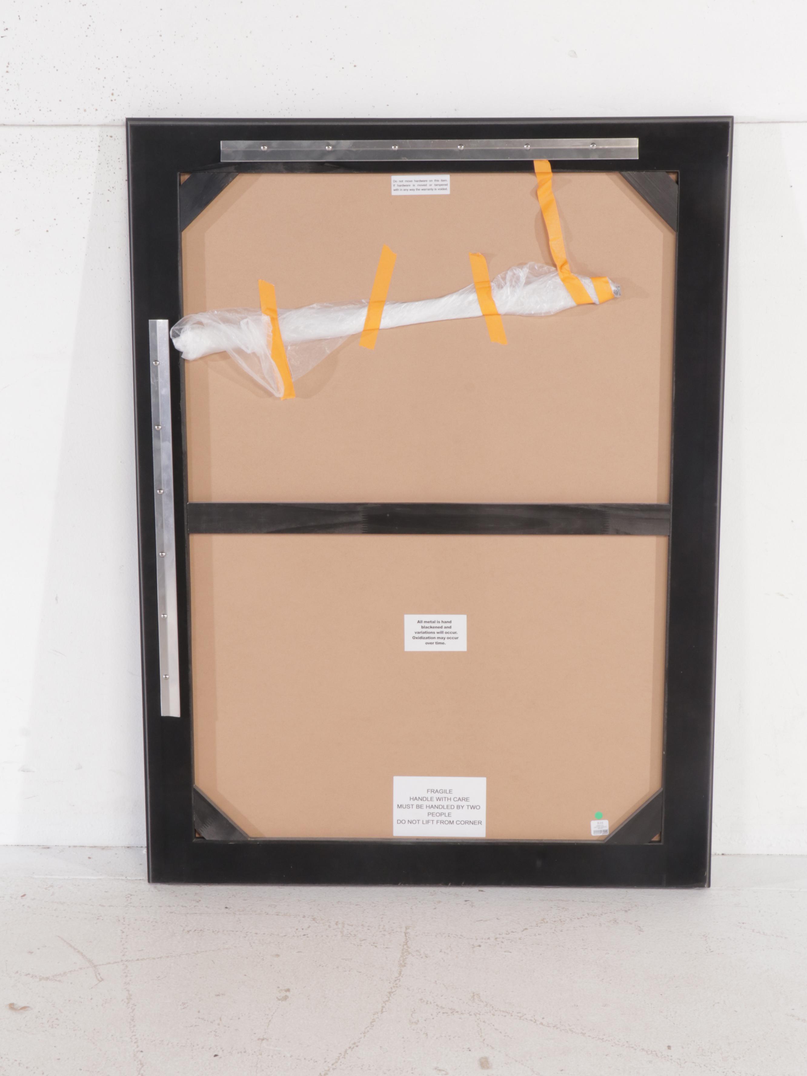 Restoration Hardware Blackened  Metal Frame Wall Mirror