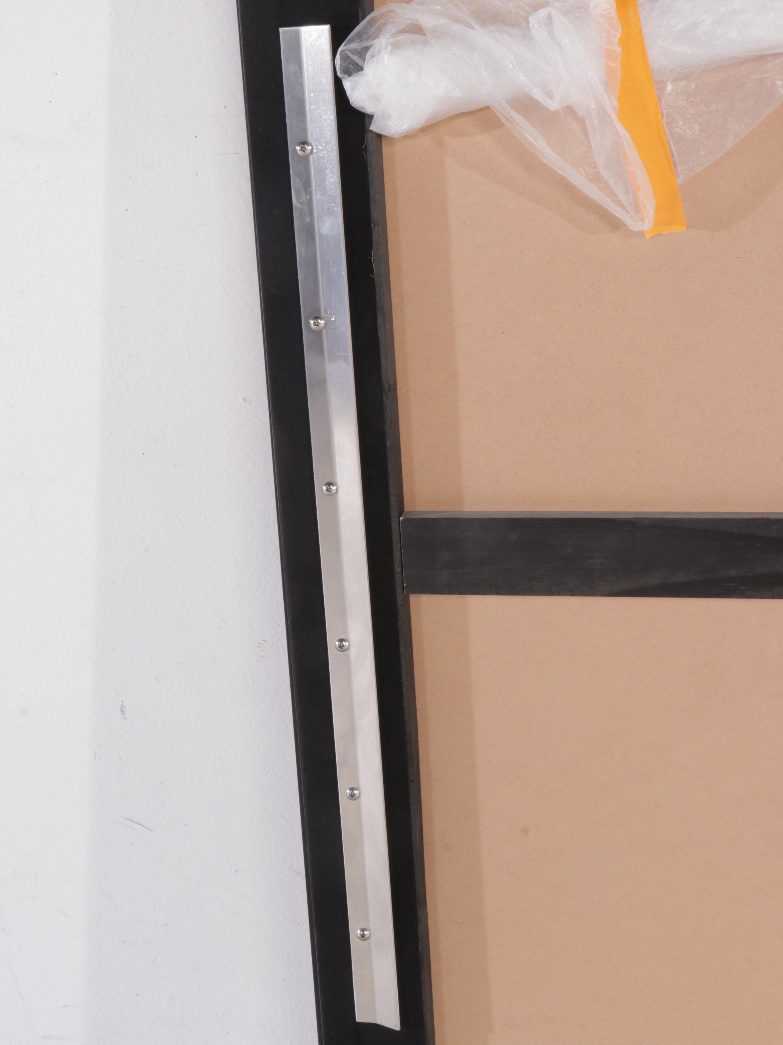 Restoration Hardware Blackened  Metal Frame Wall Mirror