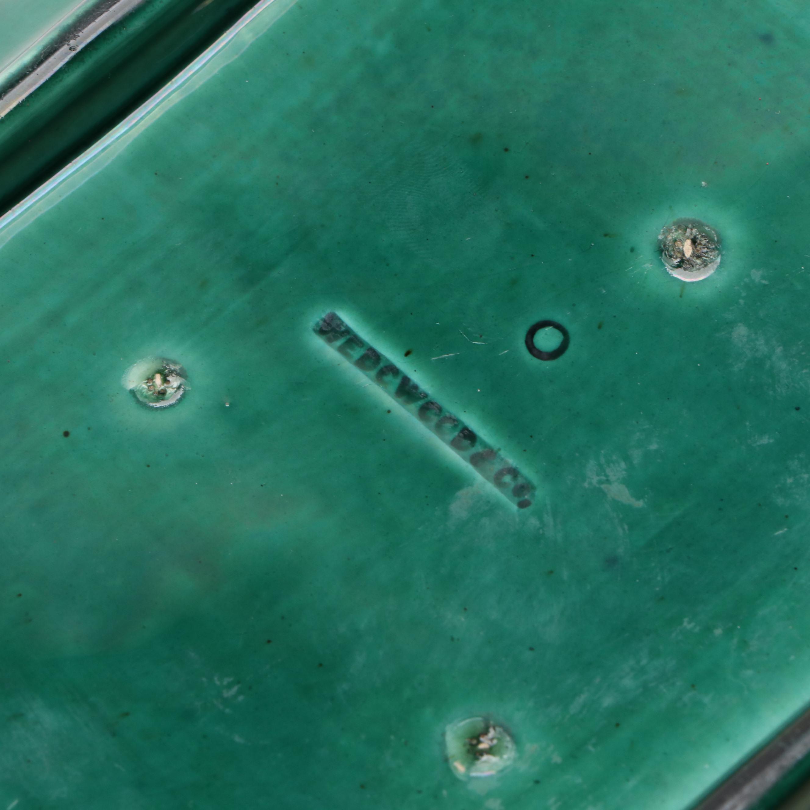 Wedgwood Green Majolica Grape and Trellis Plates and Oak Leaf Handled Server