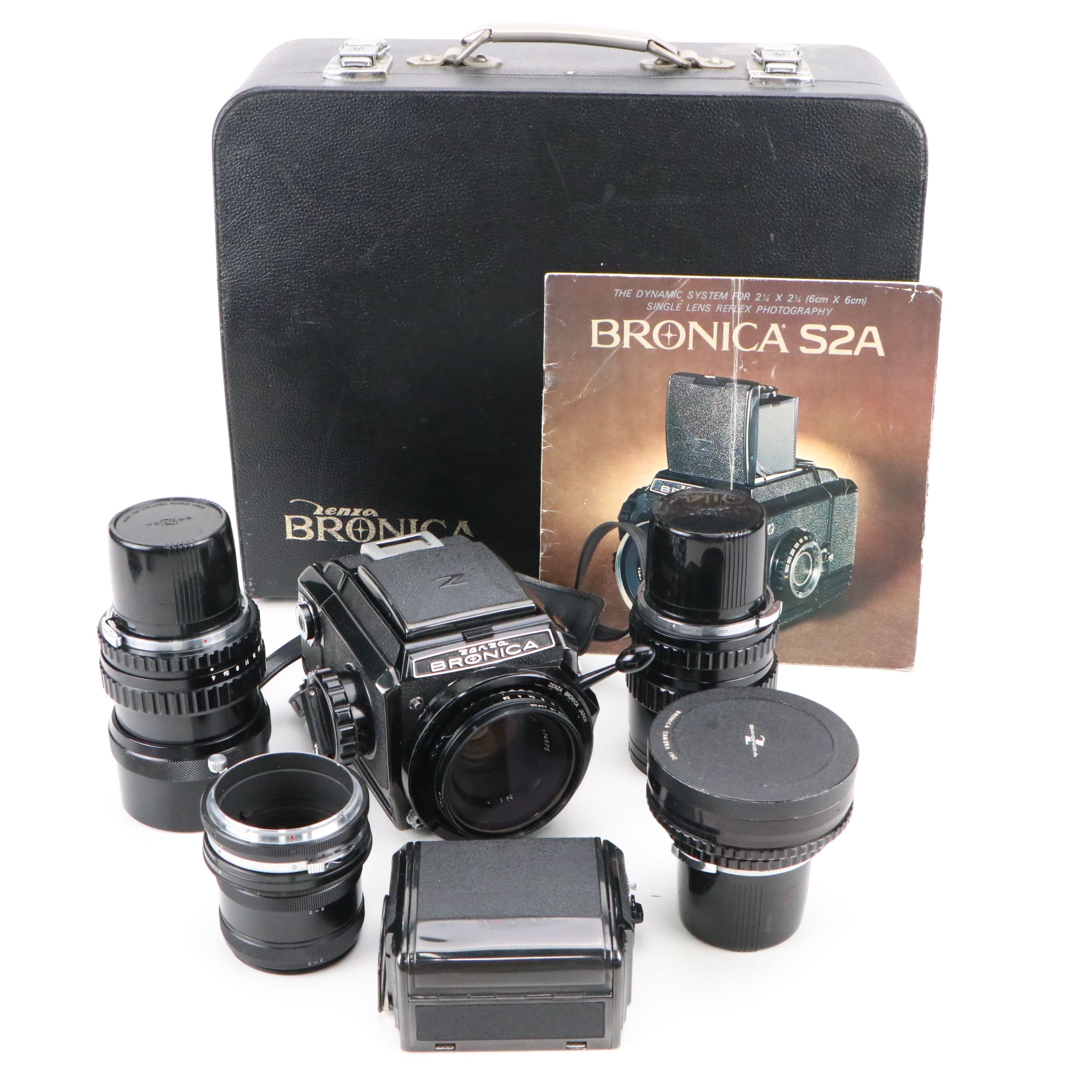 Zenza Bronica S2A Medium Format Film Camera with Nikkor 200mm Lens and More