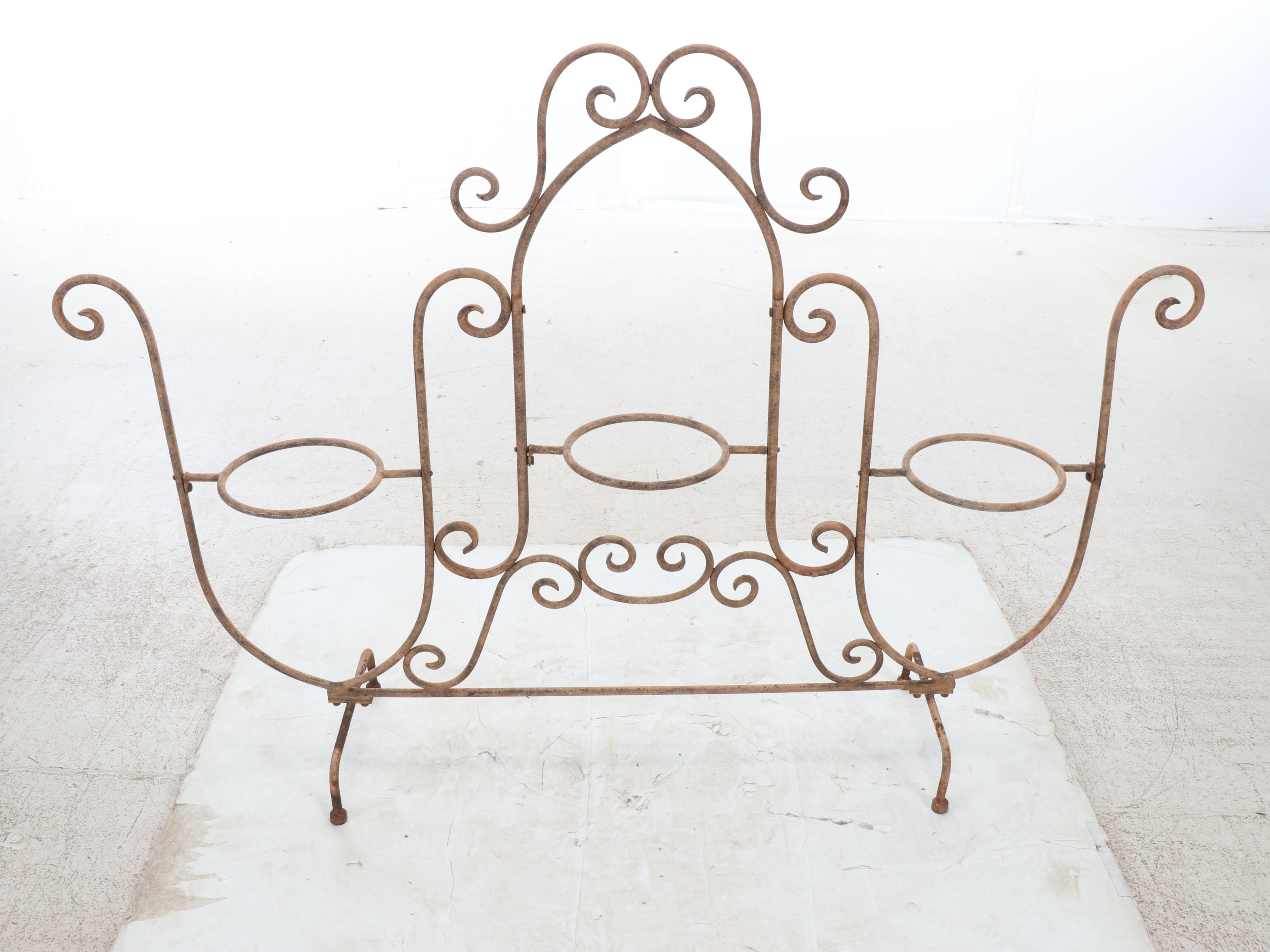 Scrolled Metal Plant Stand