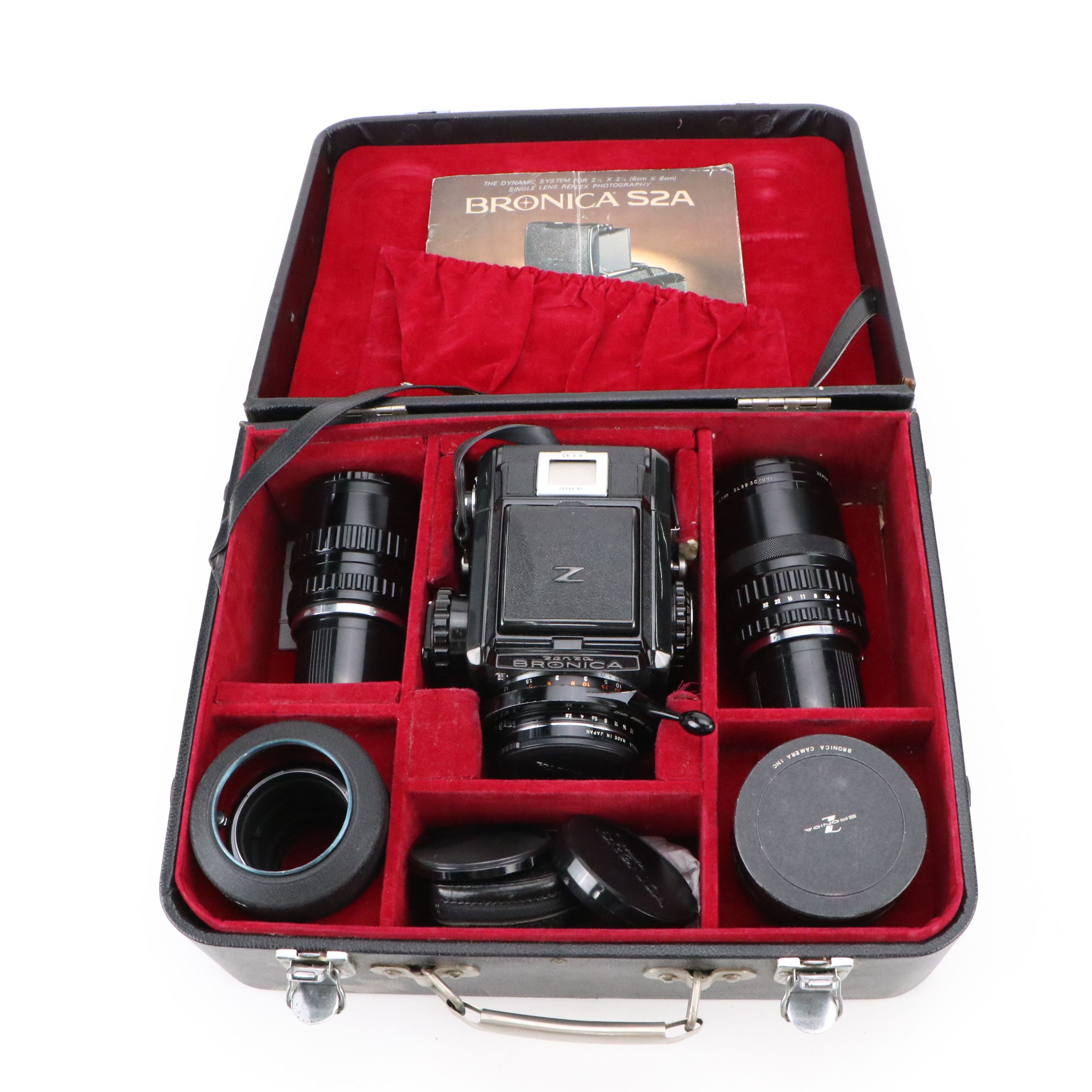 Zenza Bronica S2A Medium Format Film Camera with Nikkor 200mm Lens and More