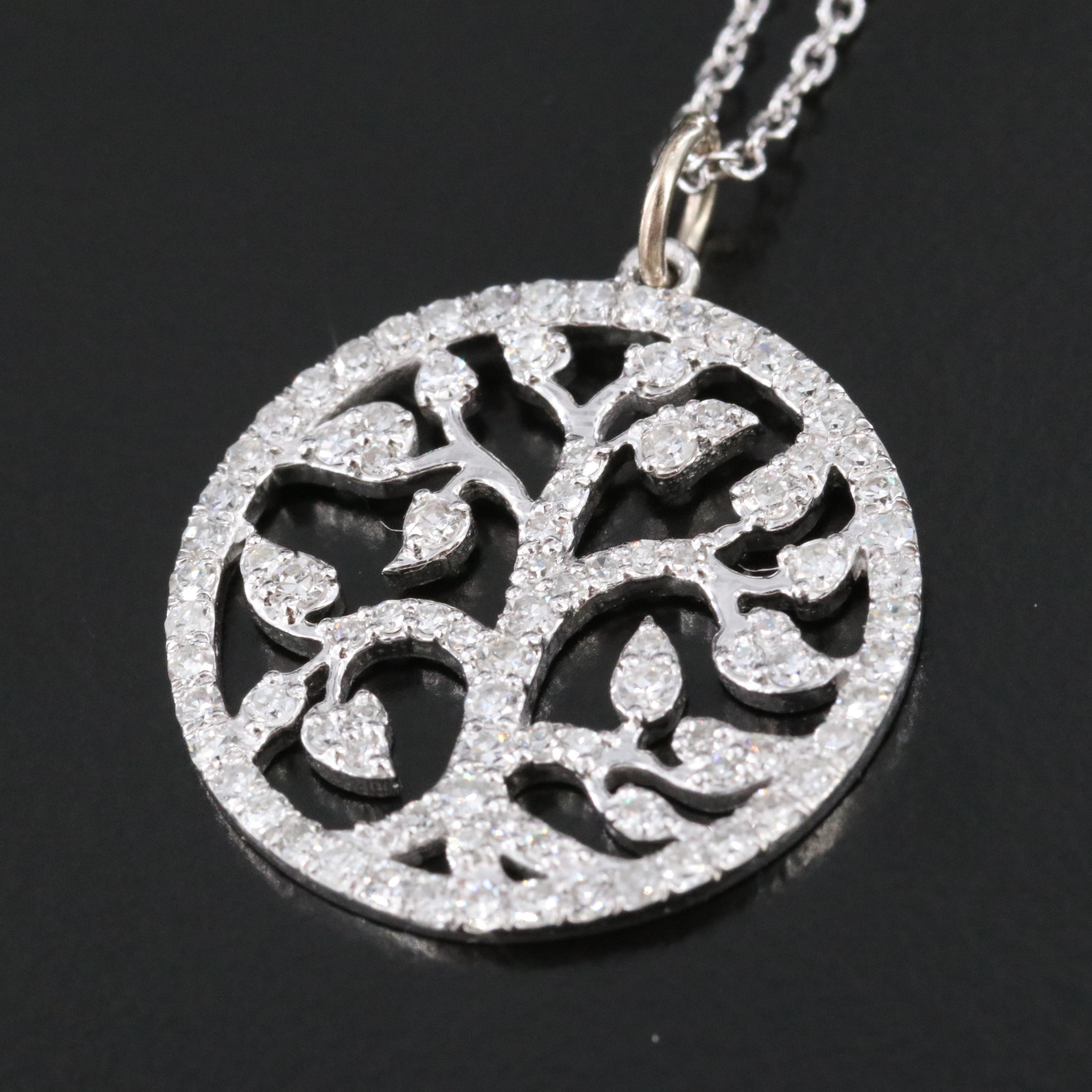 14K 0.50 CTW Diamond Tree of Life Pendant Necklace