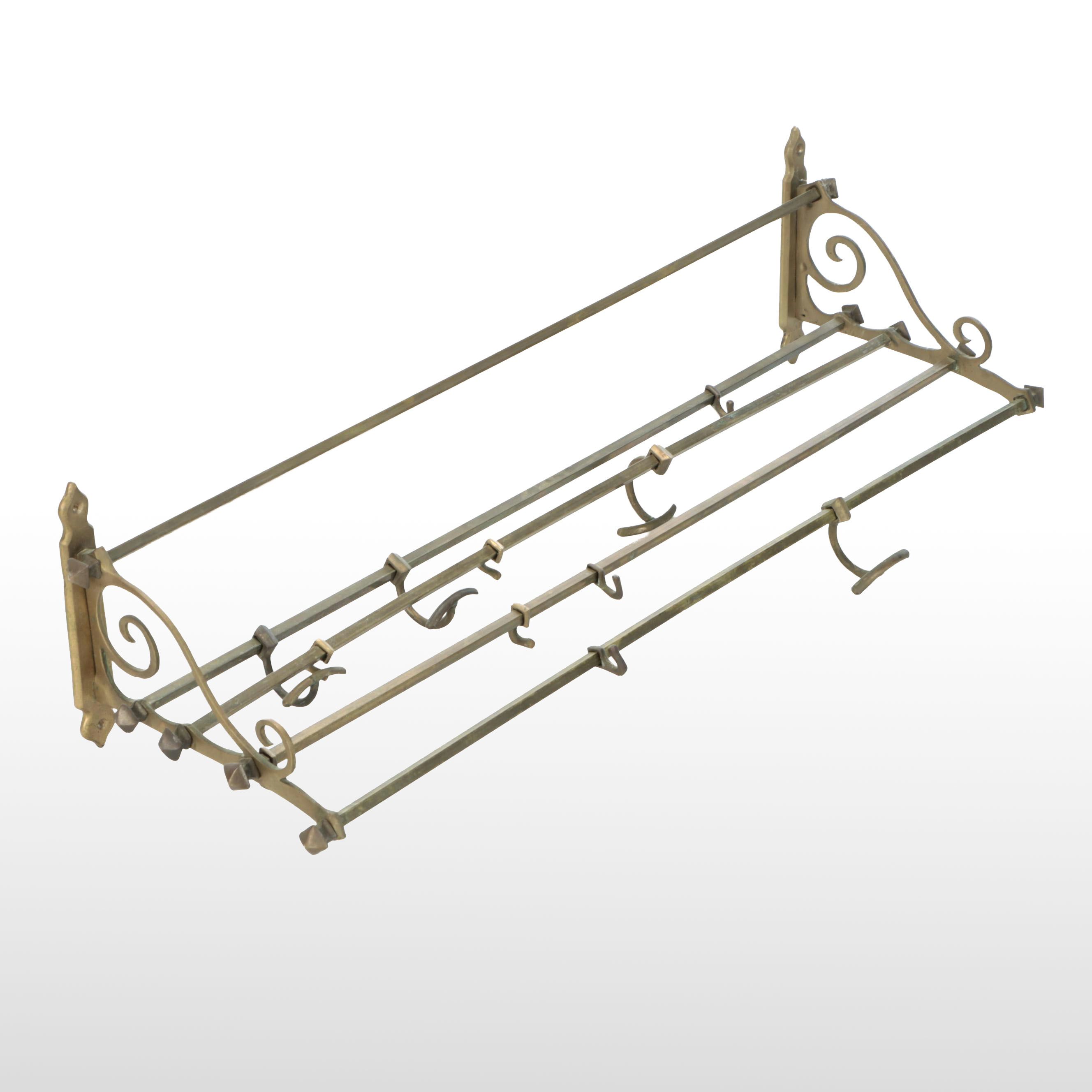 Victorian Brass Train Car Luggage Rack, Late 19th to Early 20th Century