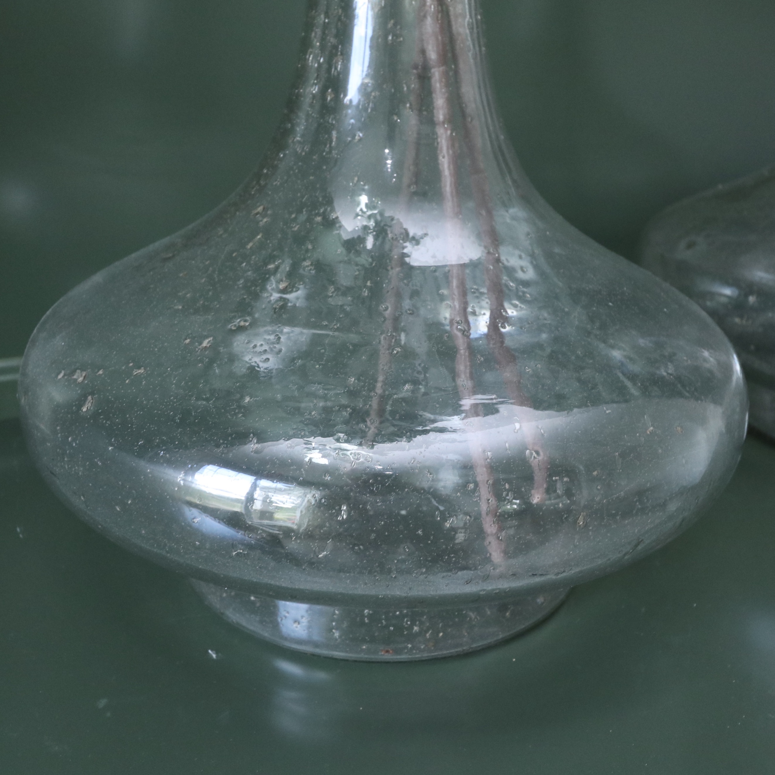 Livabliss Bubble Glass Vases with Faux Eucalyptus