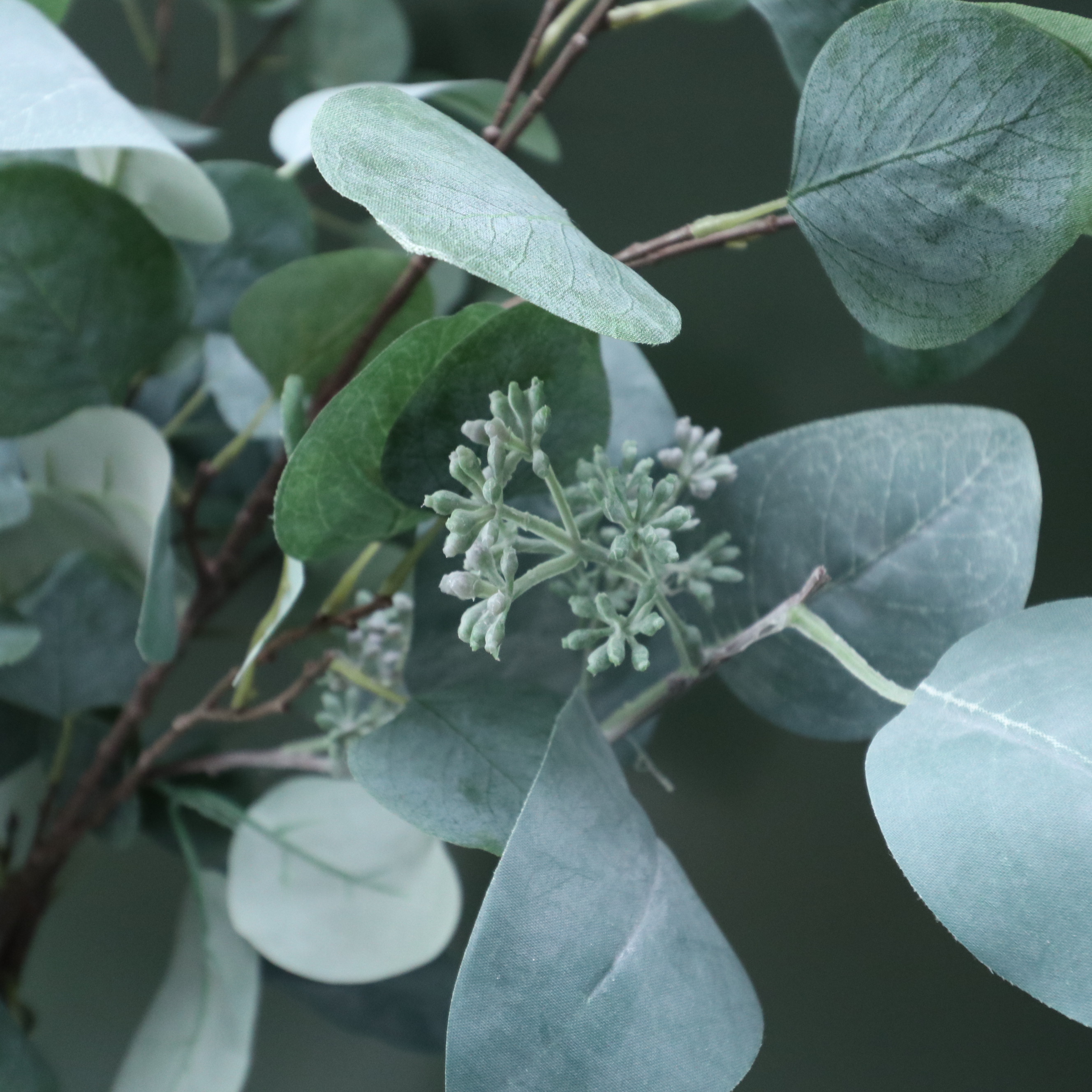Livabliss Bubble Glass Vases with Faux Eucalyptus