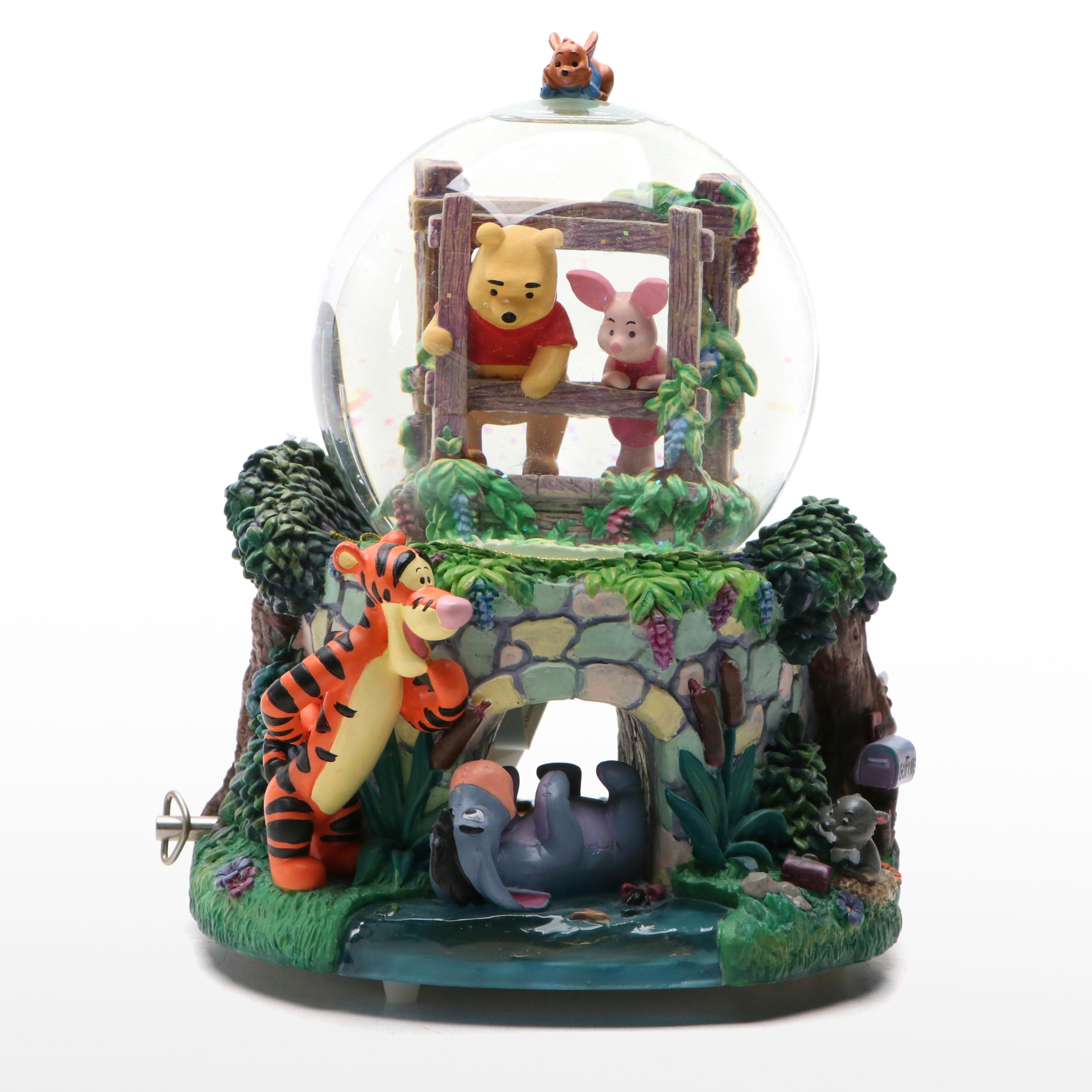 Disney's Winnie the Pooh "Sticks" Snow Globe Music Box