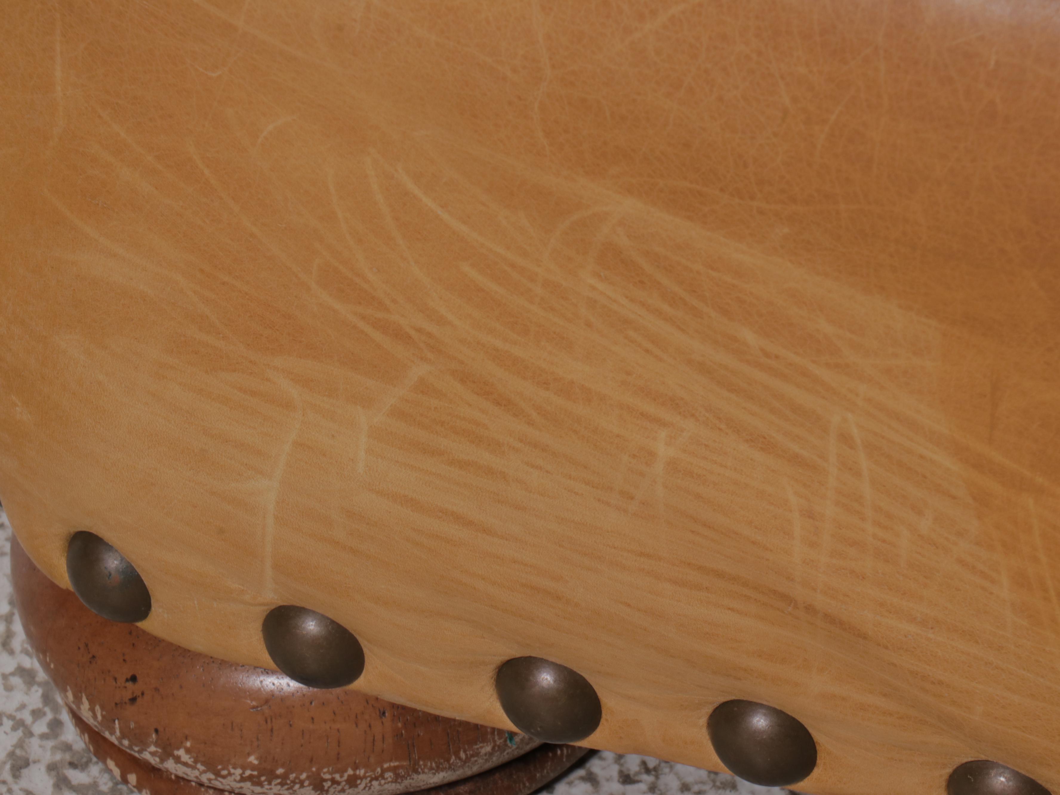 Leather and Fabric Upholstered Sofa