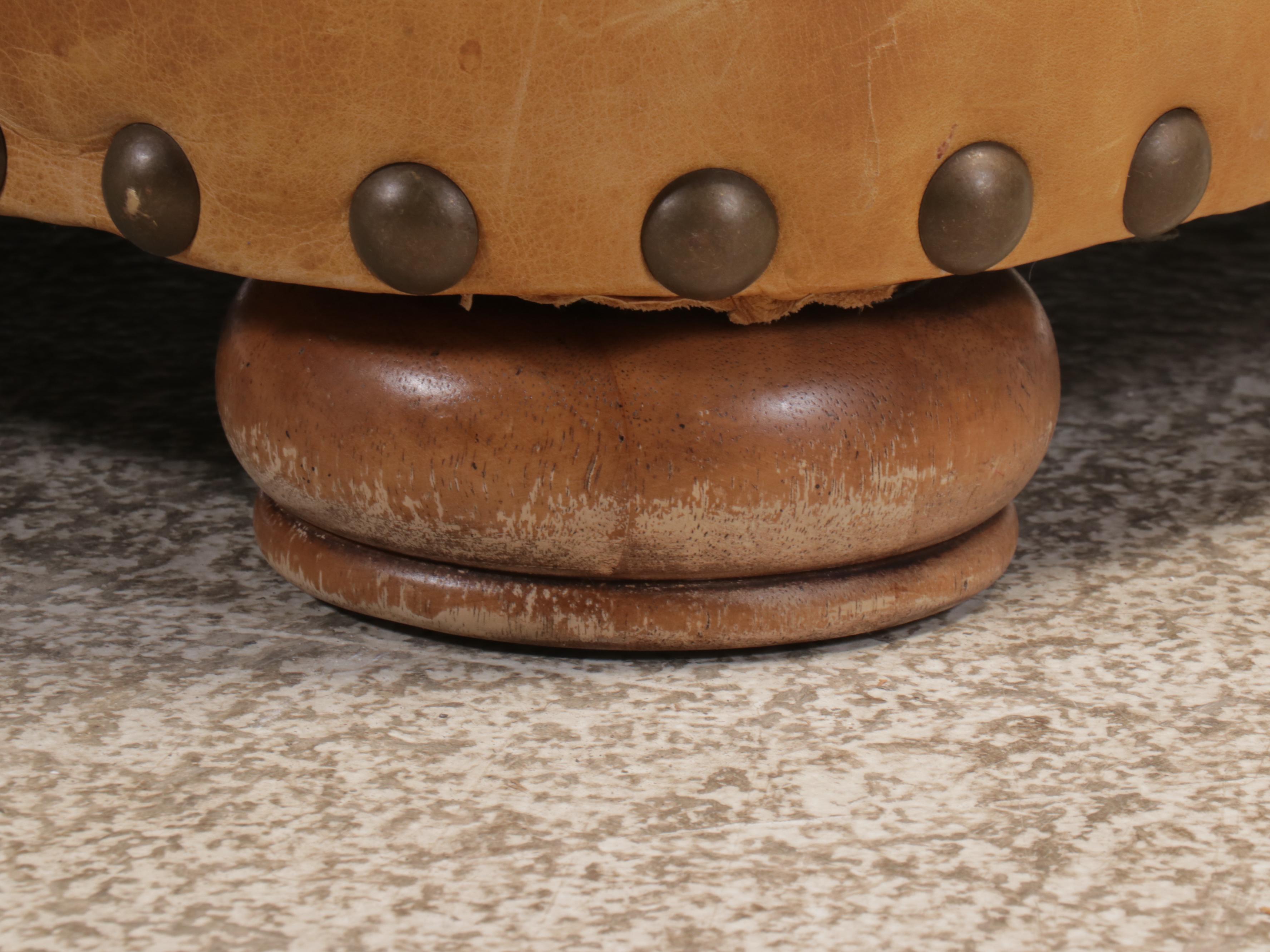 Leather and Fabric Upholstered Sofa