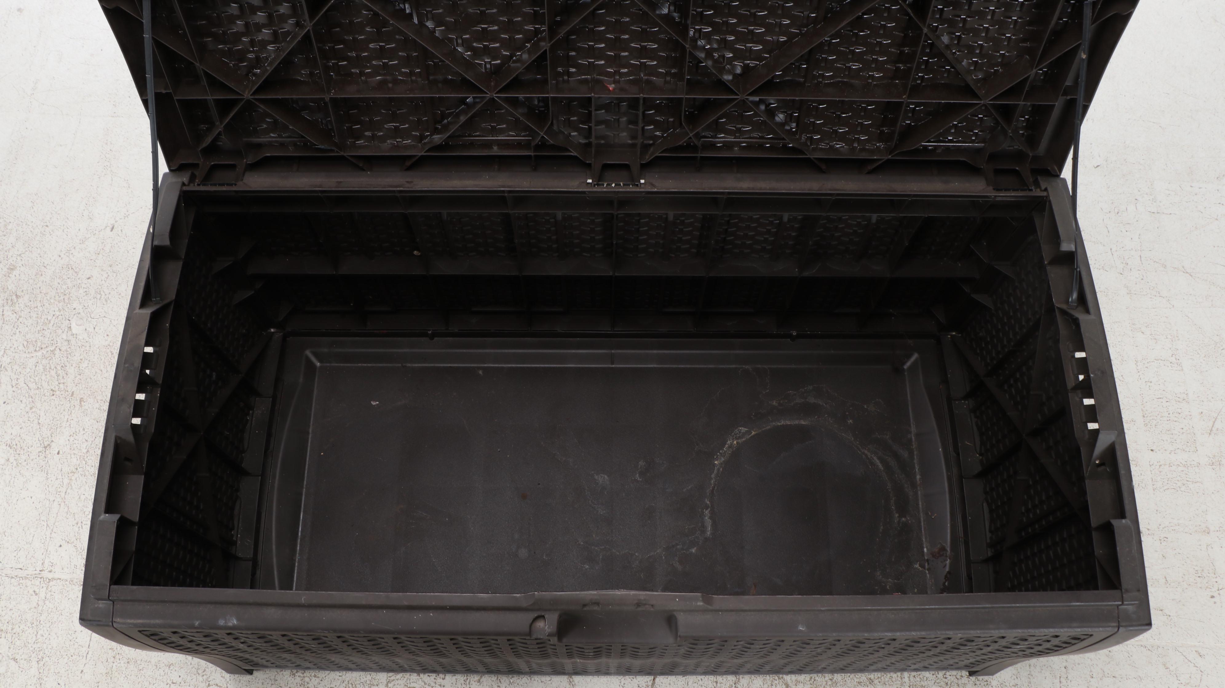 Suncast Contemporary Resin Wicker Patio Storage Chest