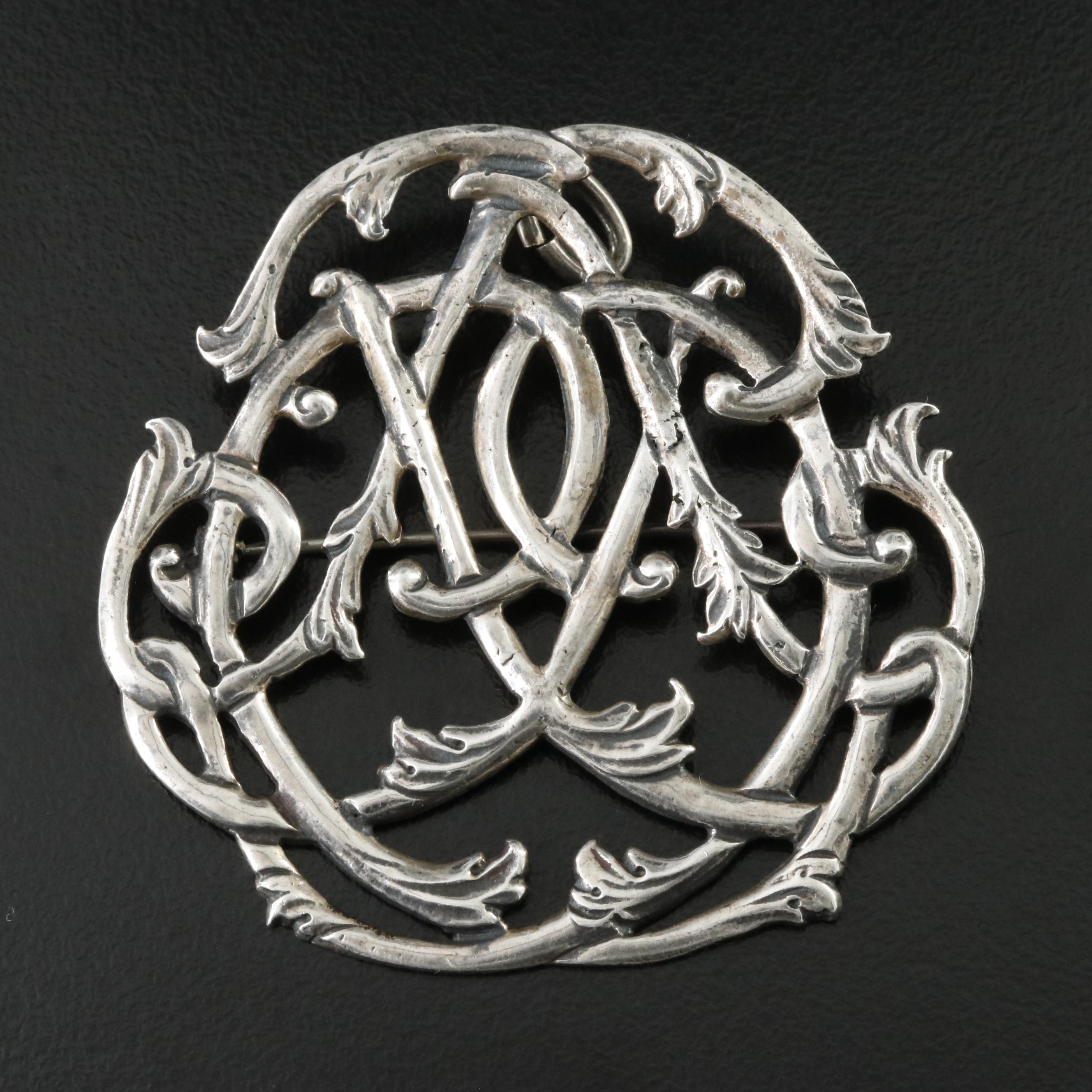 Vintage Sterling Knot Converter Brooch