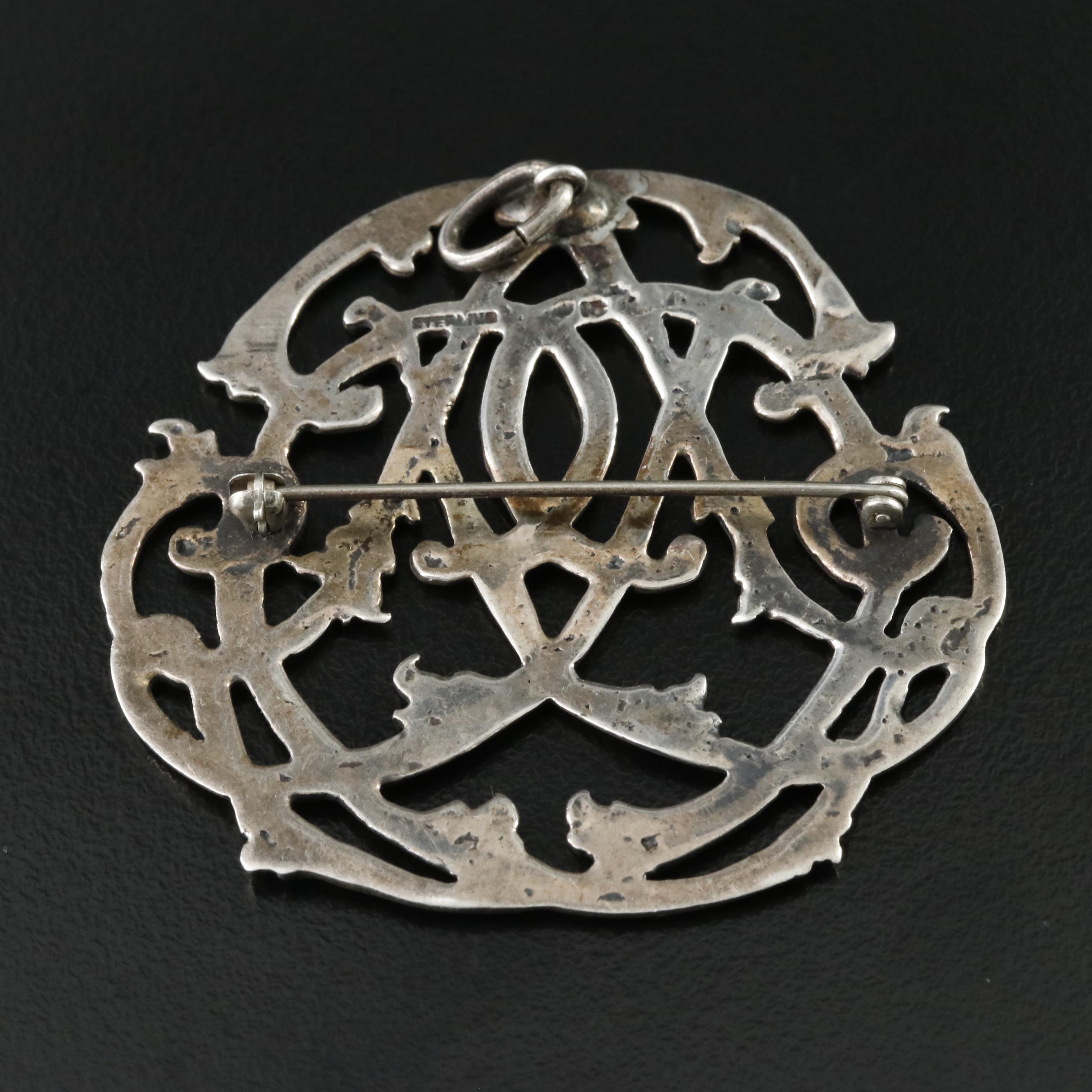 Vintage Sterling Knot Converter Brooch