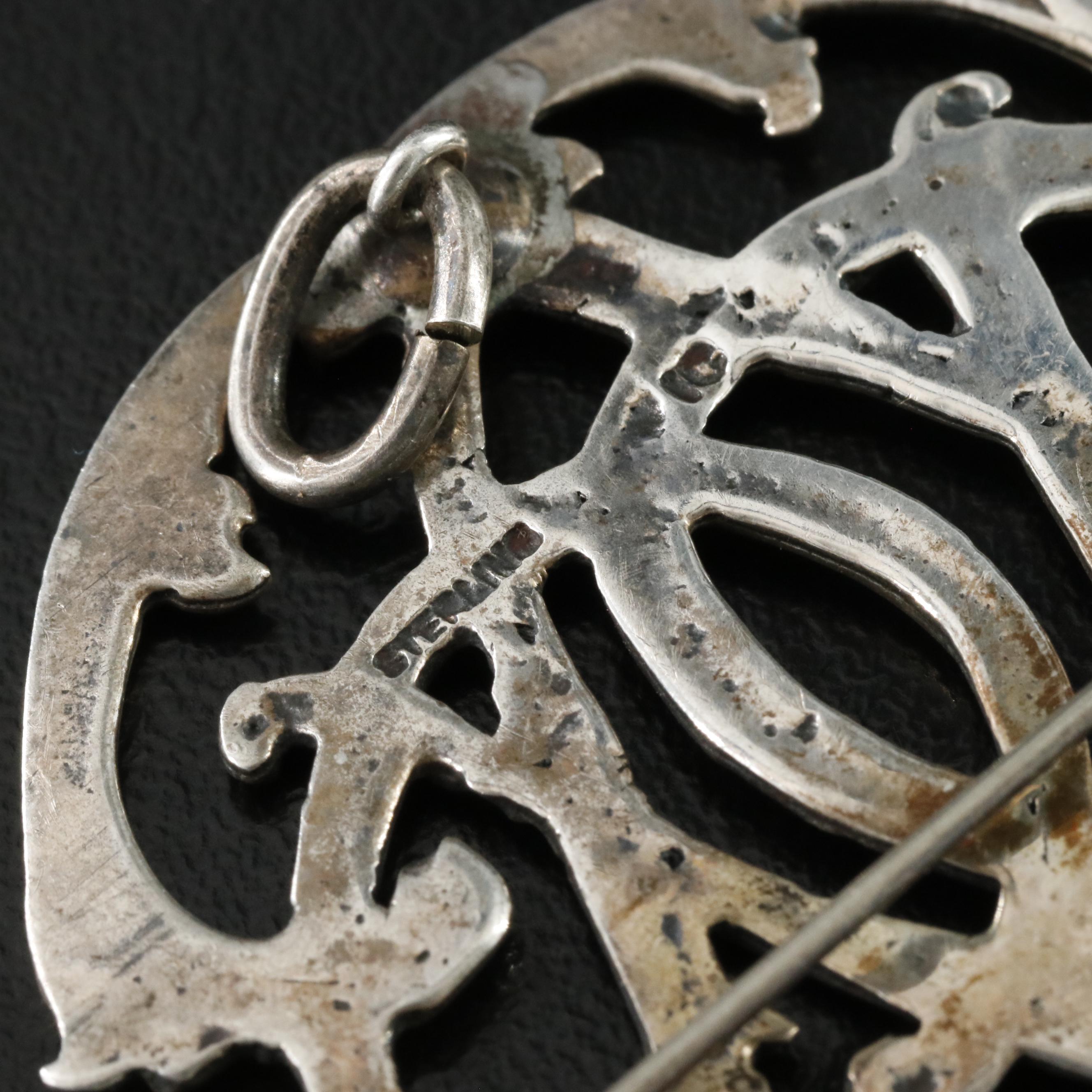 Vintage Sterling Knot Converter Brooch