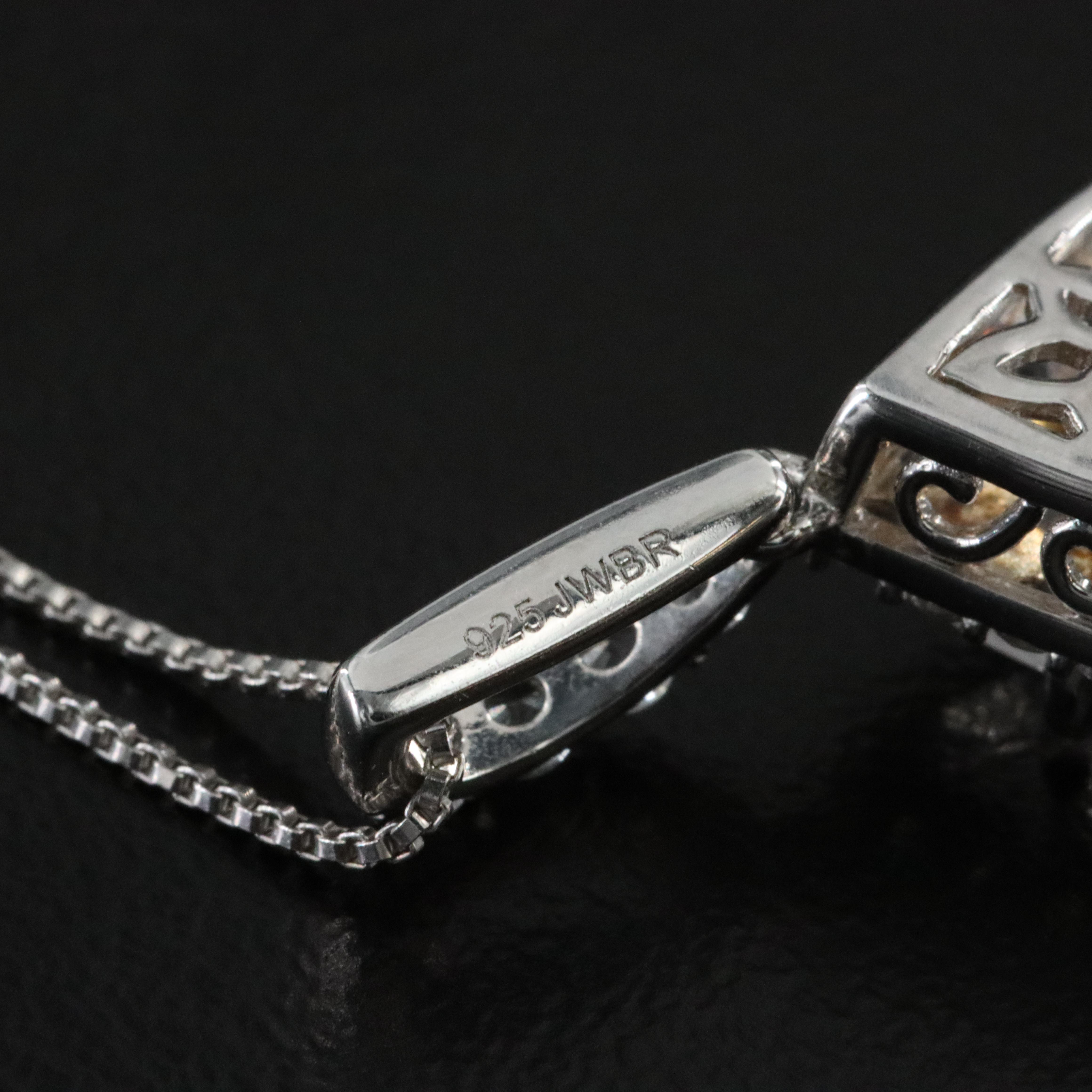 Sterling White Sapphire Pendant Necklace