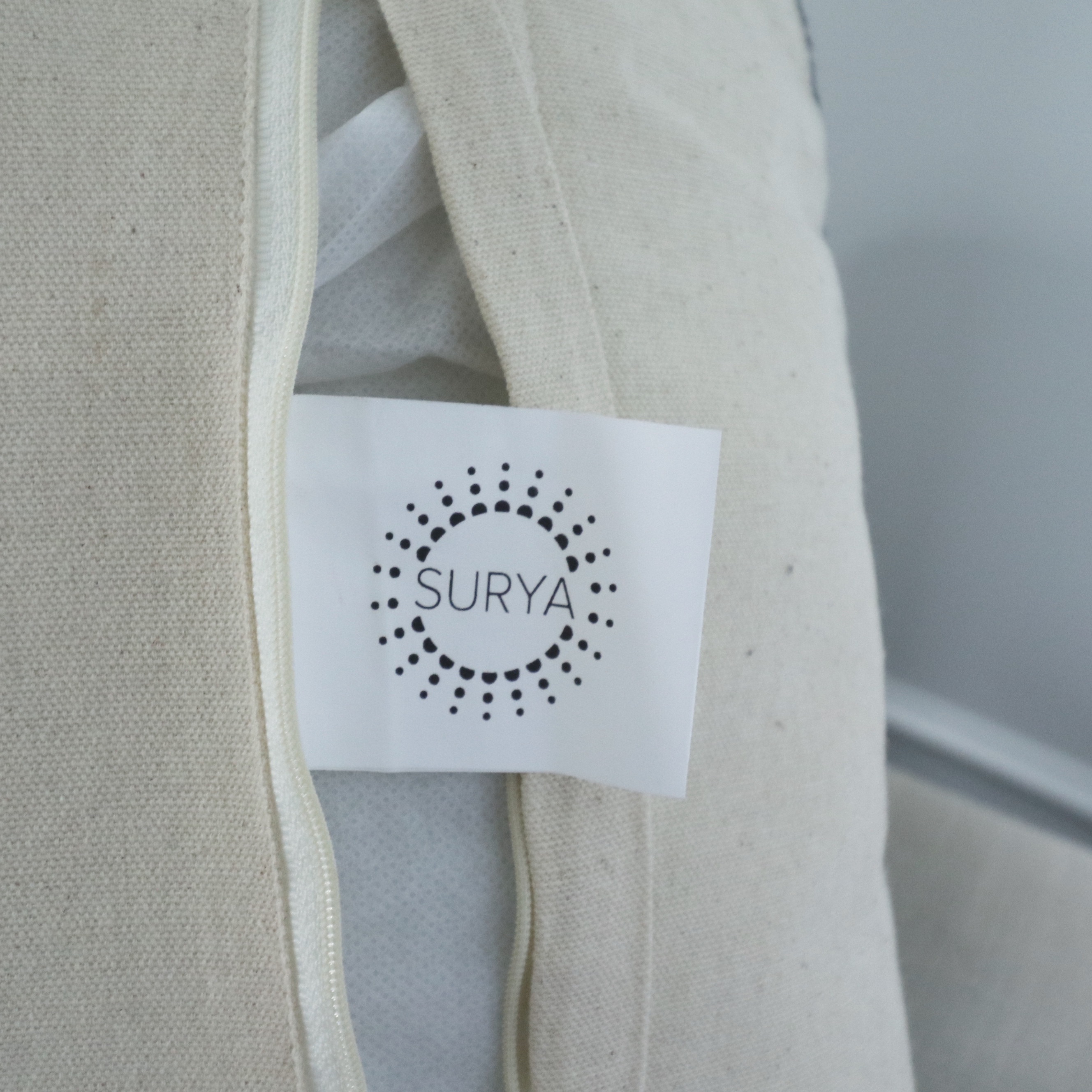 Linen Blend Upholstered Armchairs with Surya Accent Pillows