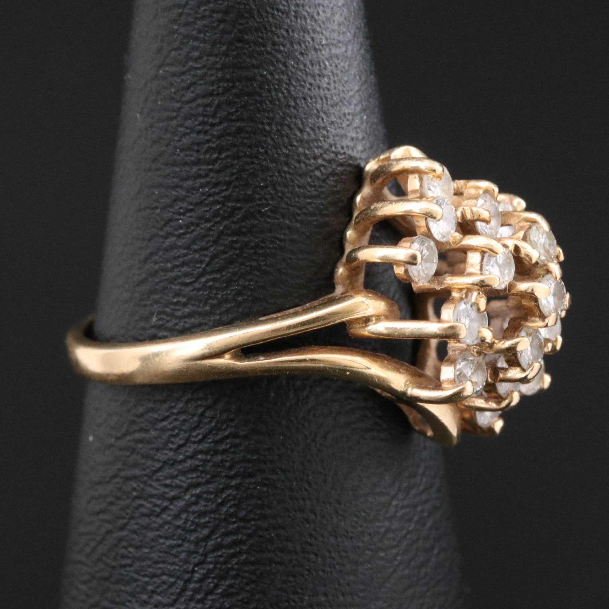 14K  0.60 CTW Diamond Cluster Ring