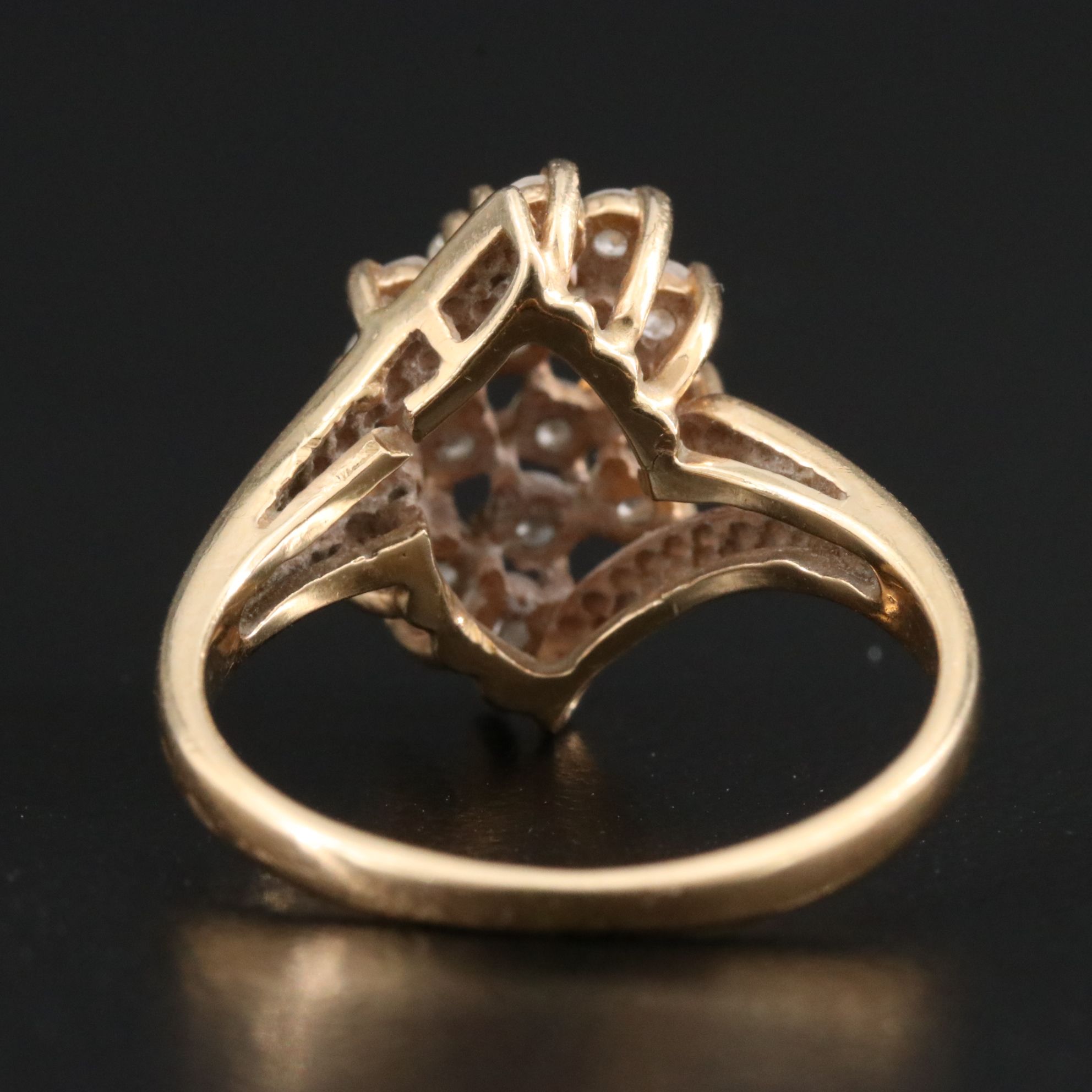 14K  0.60 CTW Diamond Cluster Ring