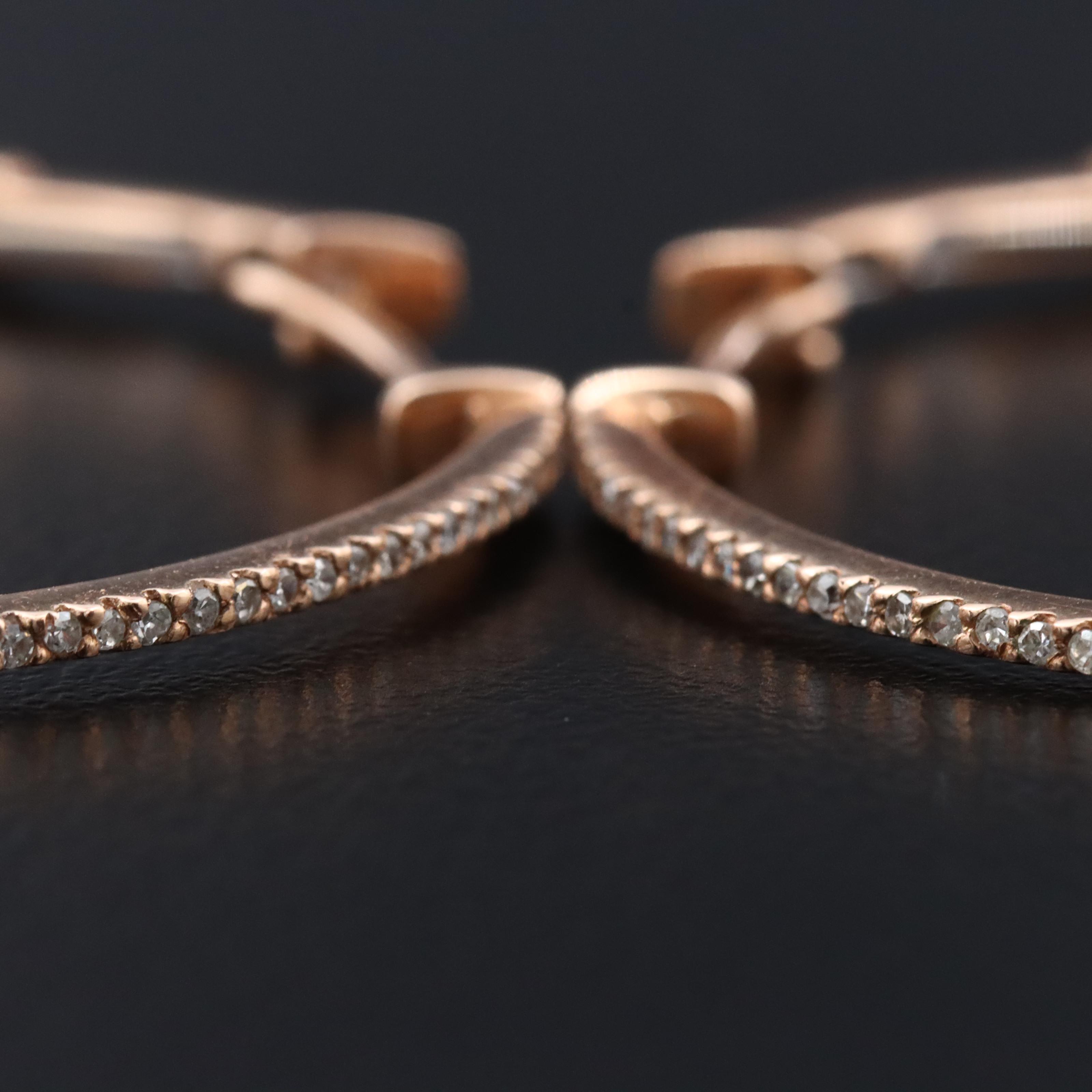 14K Rose Gold 0.50 CTW Diamond Inside-Out Hoop Earrings