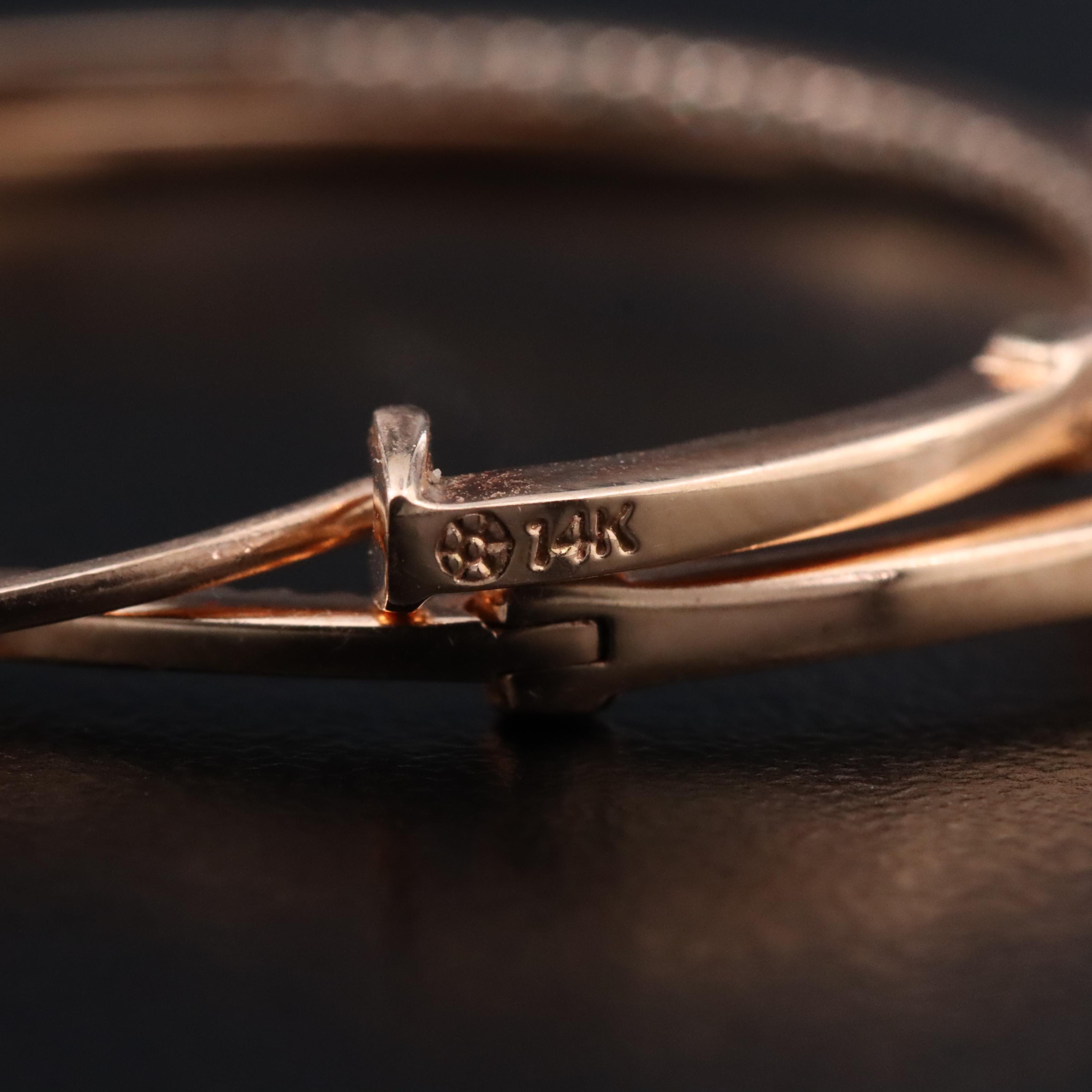 14K Rose Gold 0.50 CTW Diamond Inside-Out Hoop Earrings