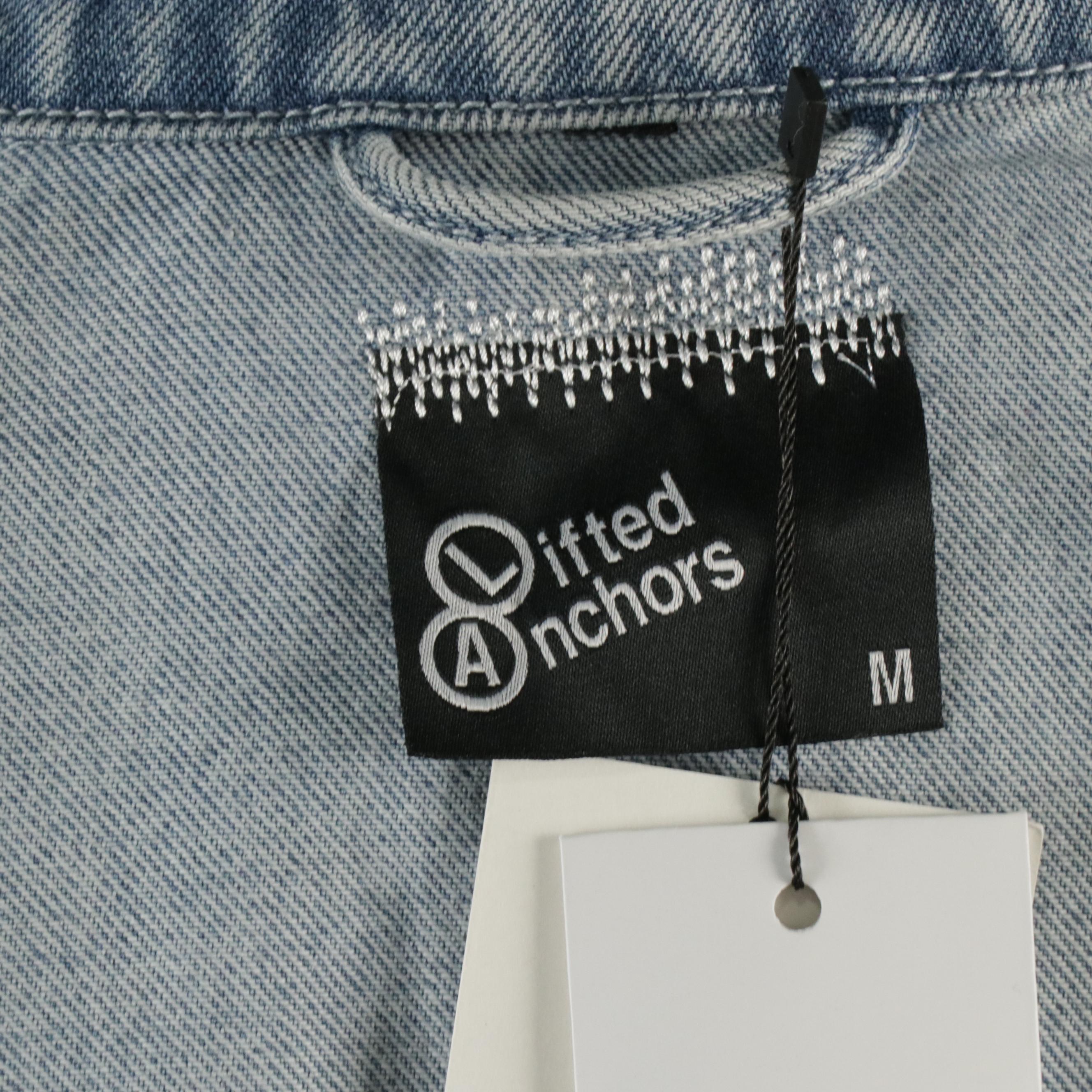 Men's Lifted Anchors Convertible Distressed Jean Jacket, Other Corvette Crewneck