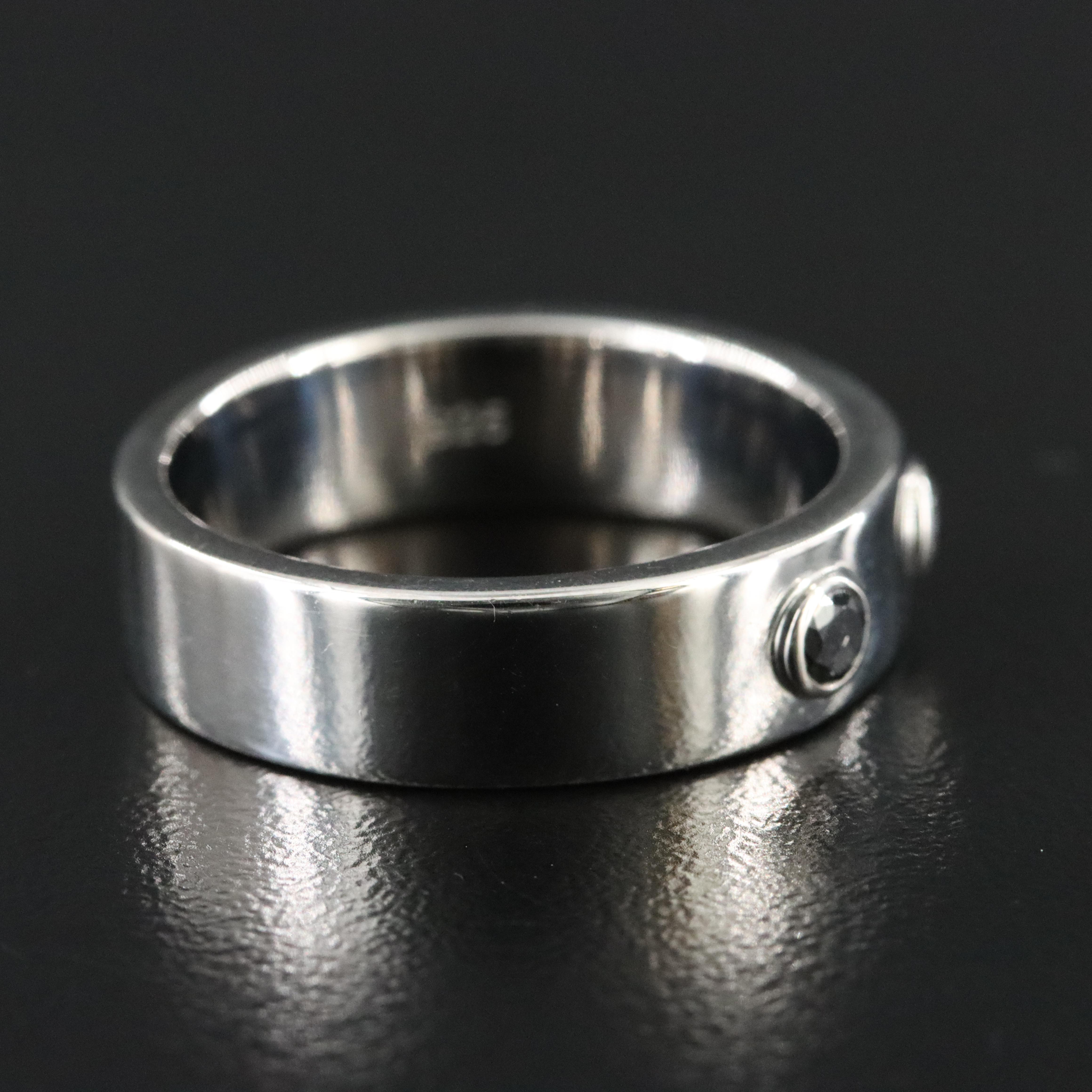 Sheryl Lowe "Mr. Lowe" Sterling Fancy Black Diamond Three Stone Band