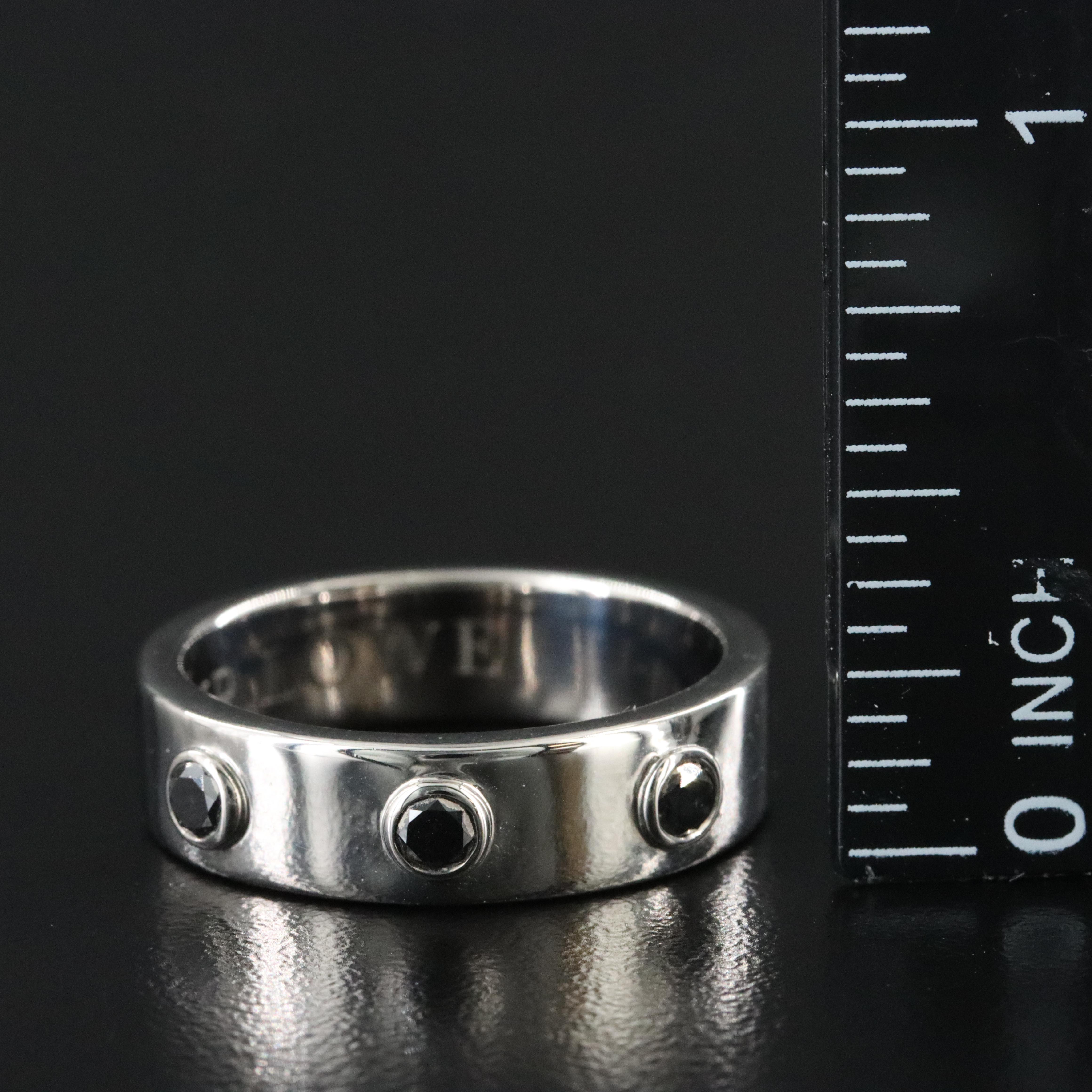 Sheryl Lowe "Mr. Lowe" Sterling Fancy Black Diamond Three Stone Band
