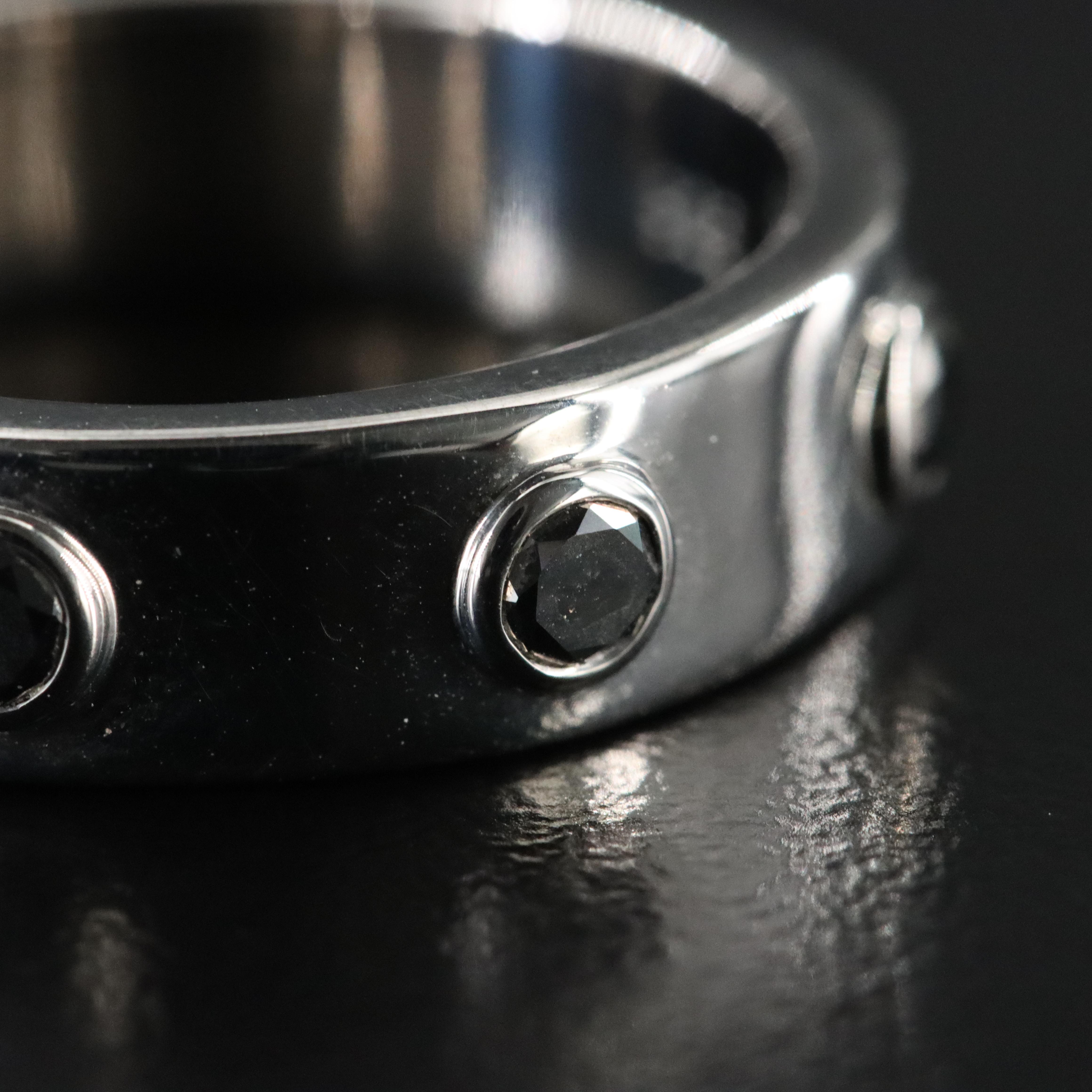 Sheryl Lowe "Mr. Lowe" Sterling Fancy Black Diamond Three Stone Band