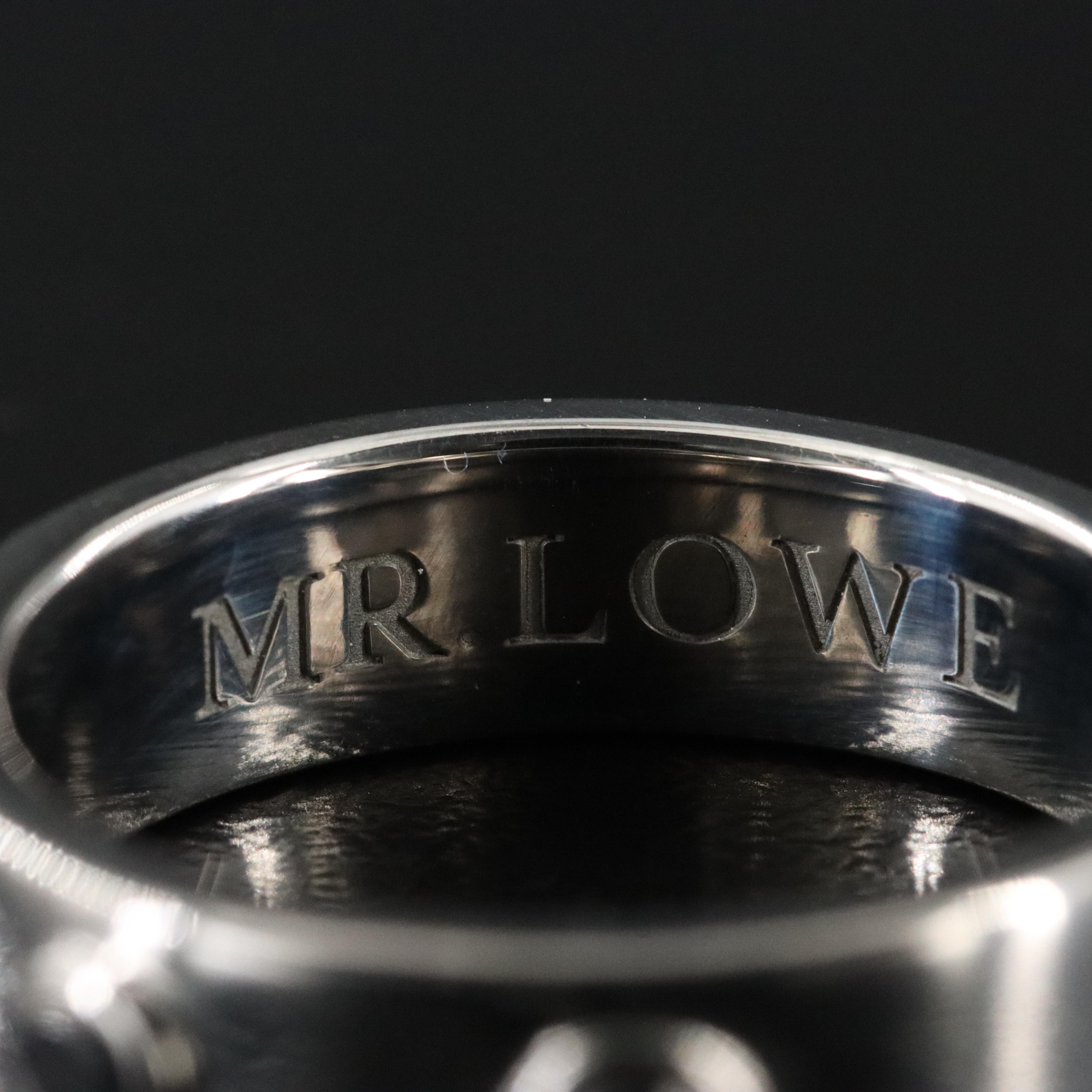 Sheryl Lowe "Mr. Lowe" Sterling Fancy Black Diamond Three Stone Band