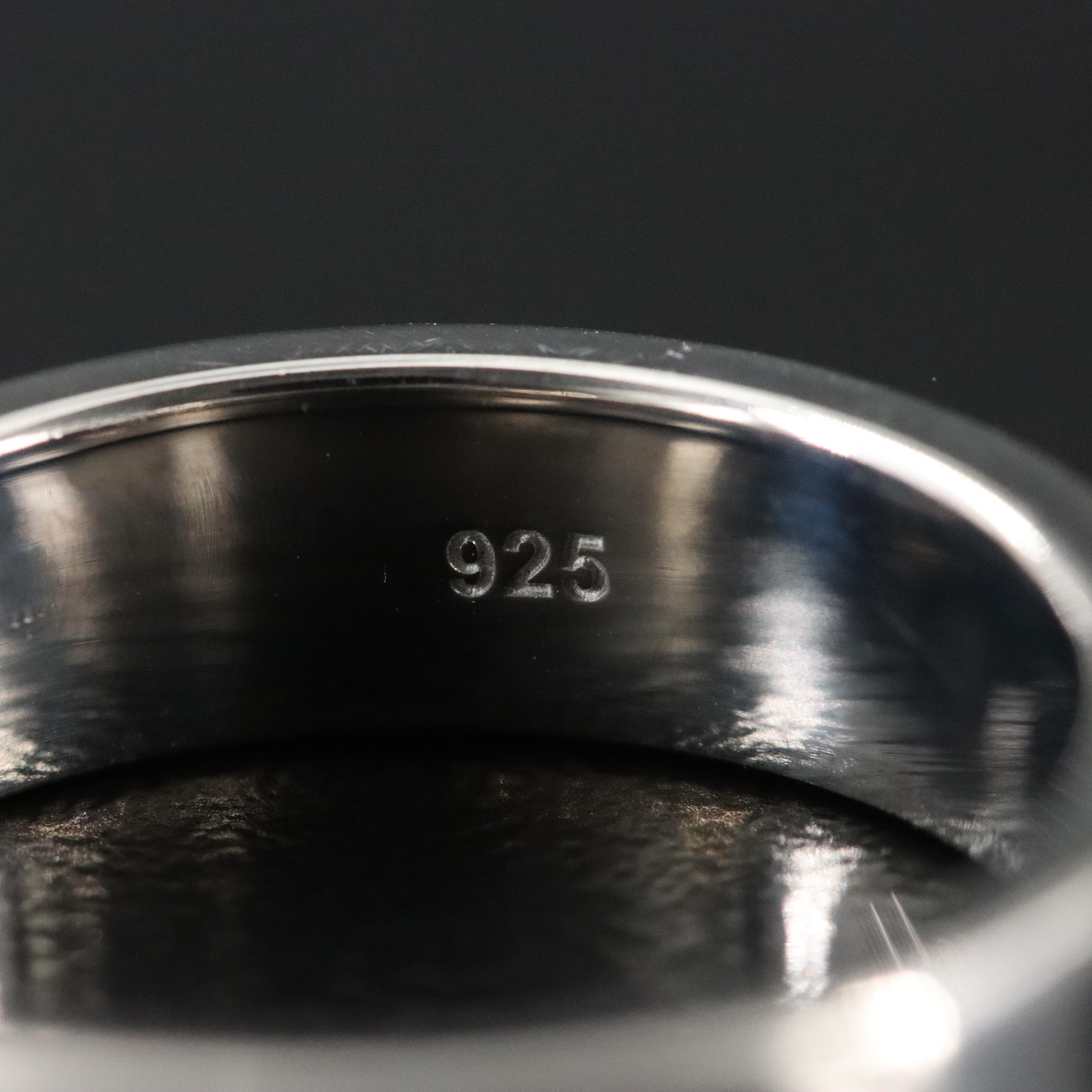 Sheryl Lowe "Mr. Lowe" Sterling Fancy Black Diamond Three Stone Band