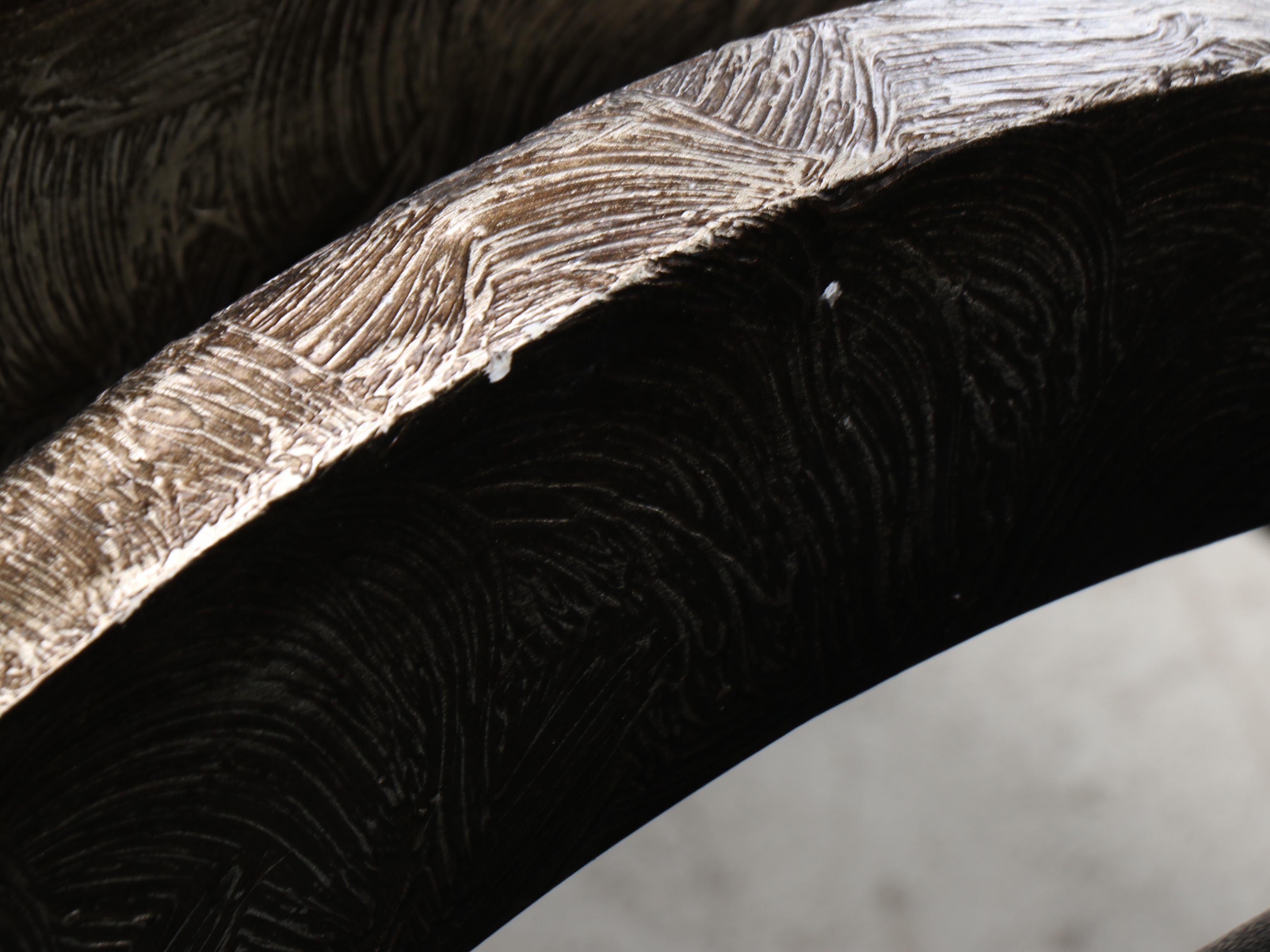 Pair of Modern Scrolling Metal Accent Chairs