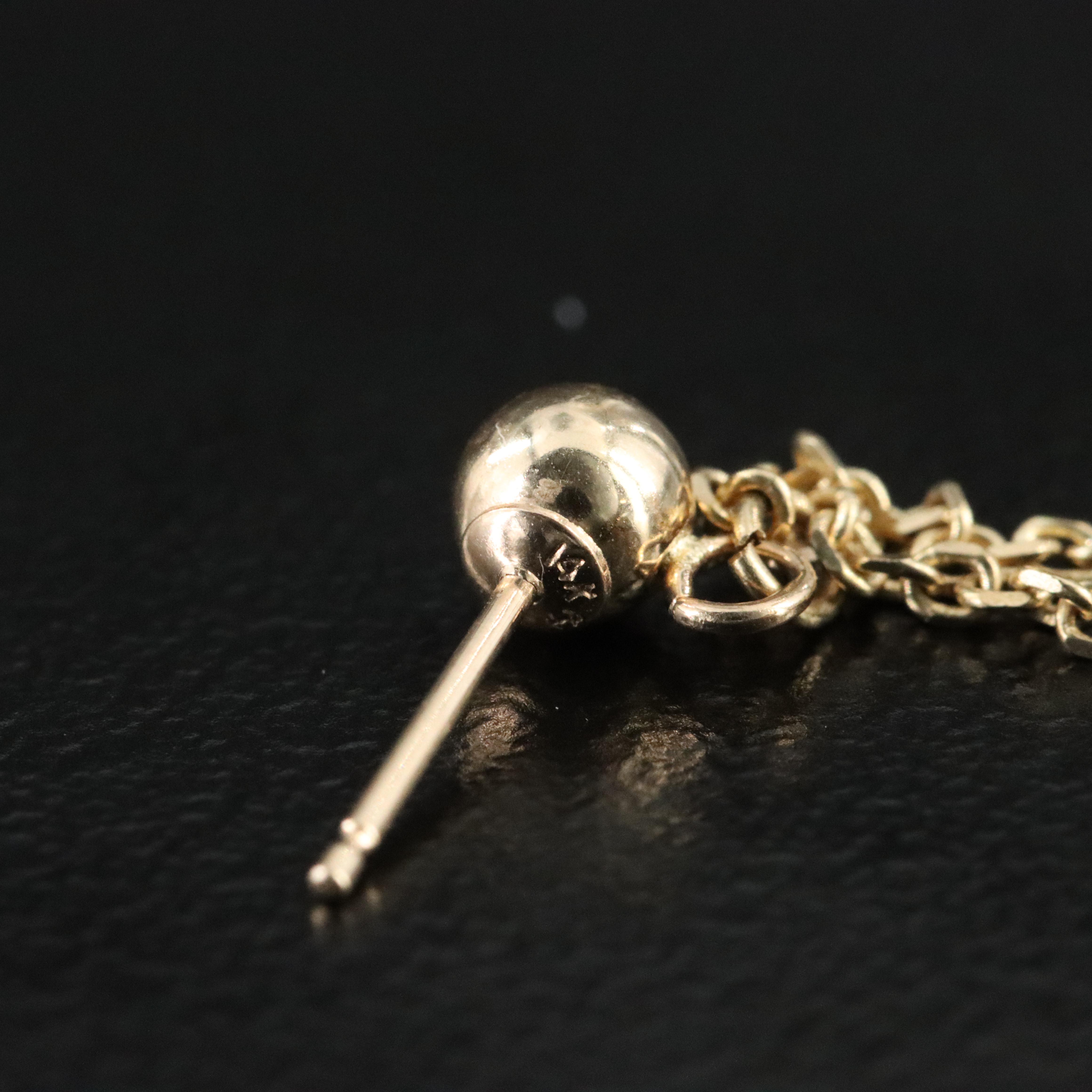 14K Bead Earrings with Sandblast Finish