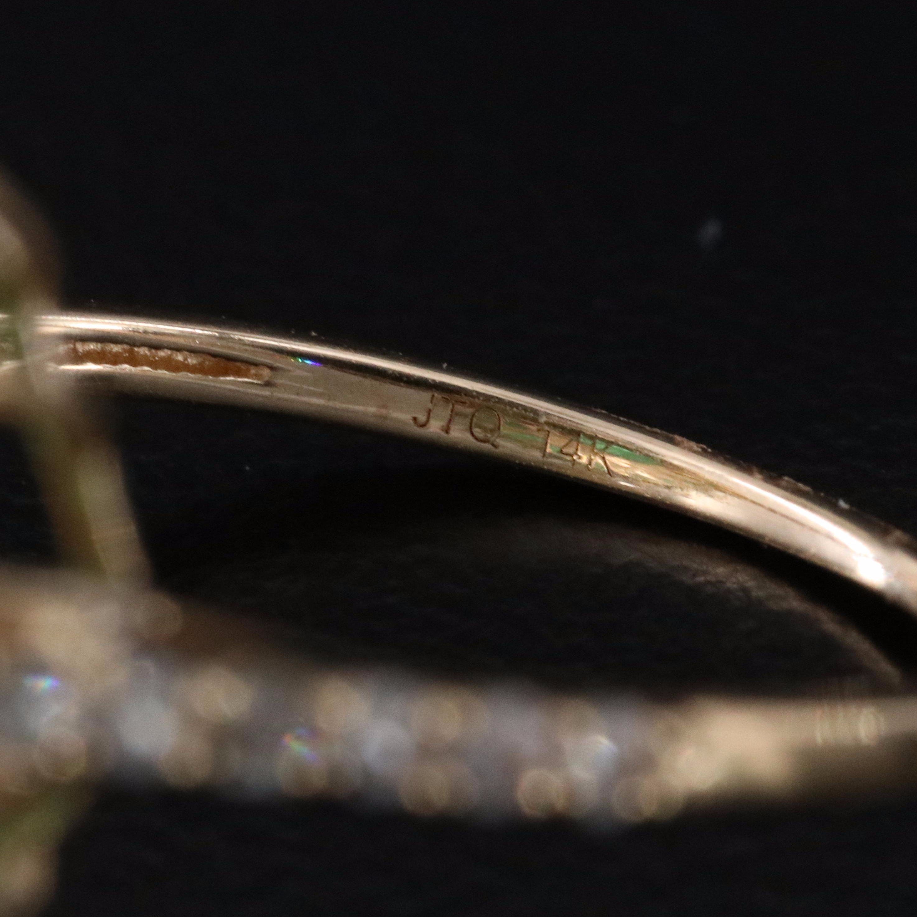 14K Emerald and White Sapphire Ring