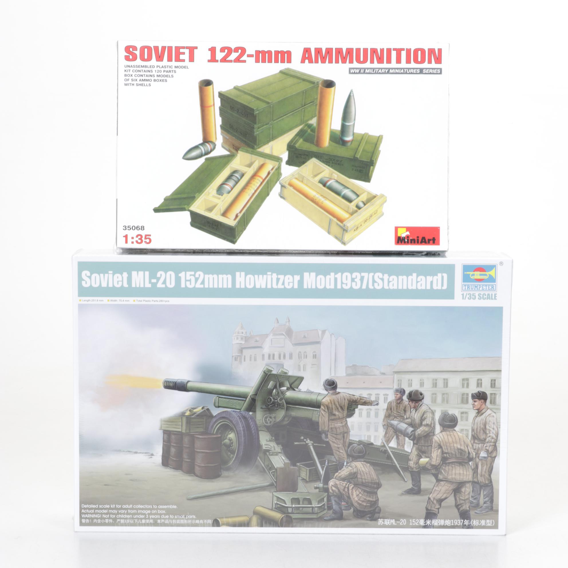 Russian KrAZ-255B Model with Soviet Artillery Scale 1:35 Models