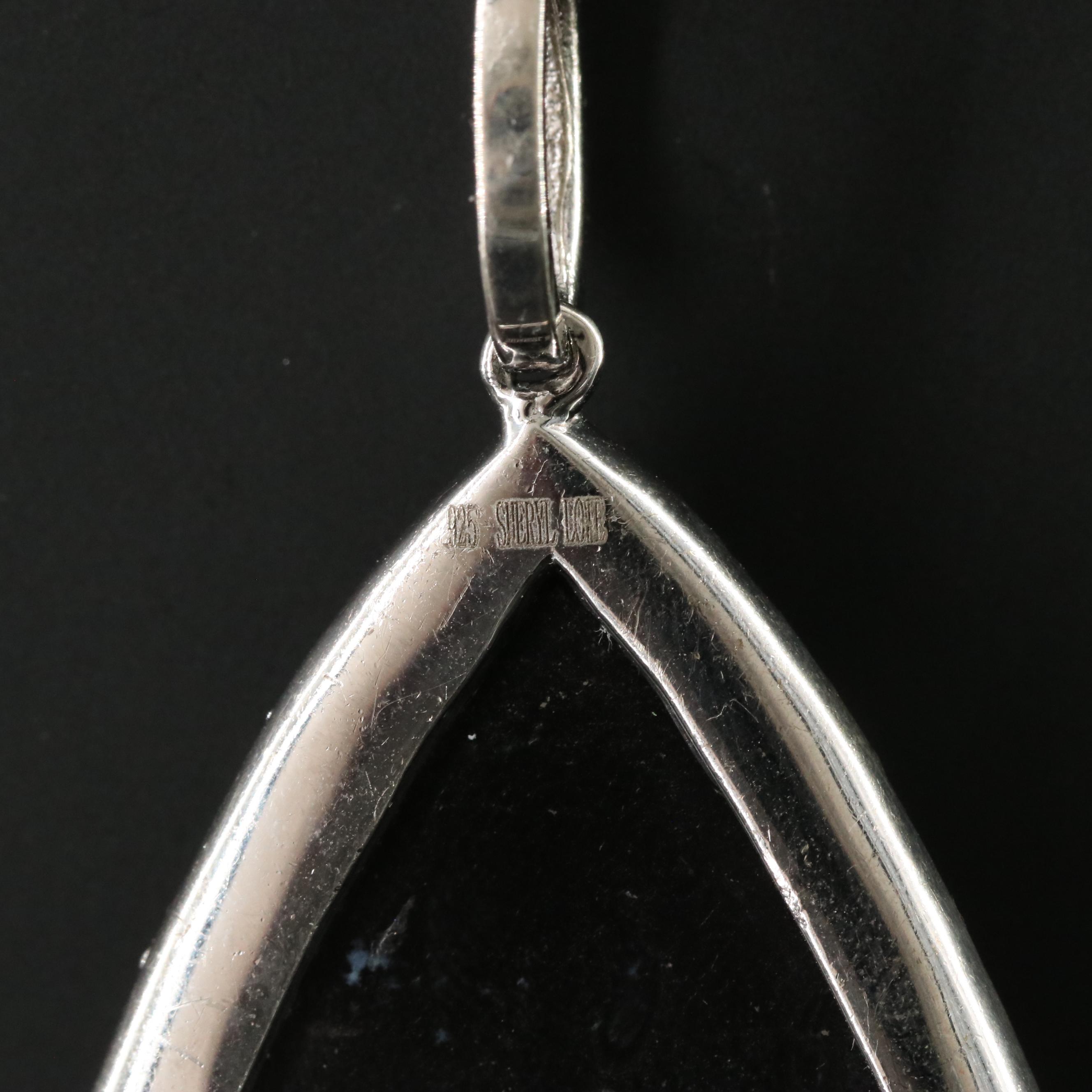 Sheryl Lowe Sterling Agate and Diamond Pendant