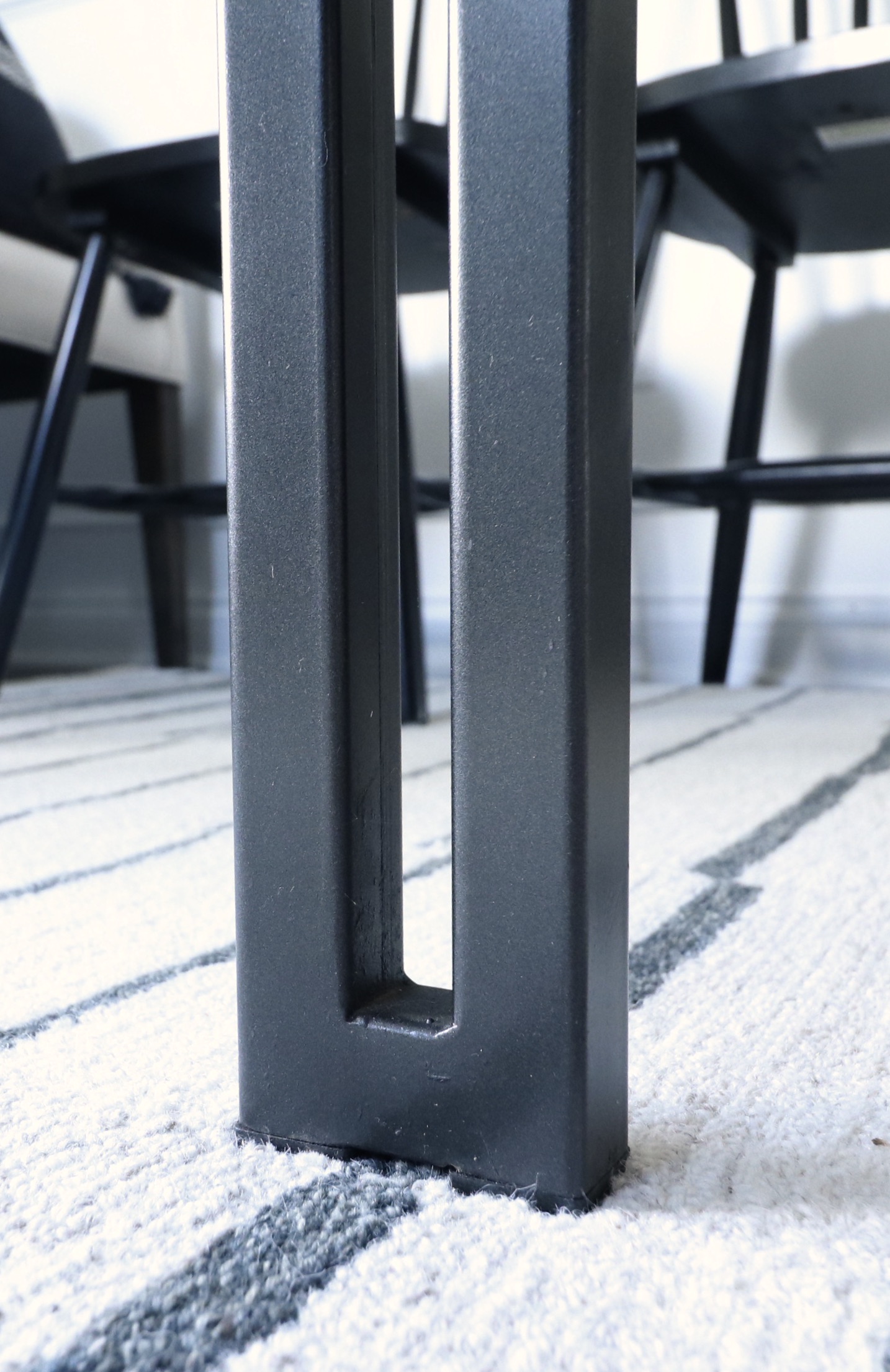 Farmhouse Style Wood Dining Table and Six Spindle-Back Chairs