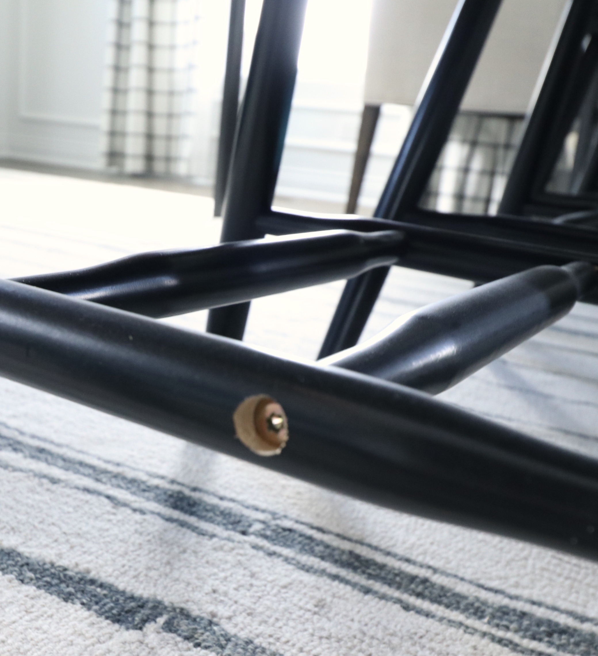 Farmhouse Style Wood Dining Table and Six Spindle-Back Chairs