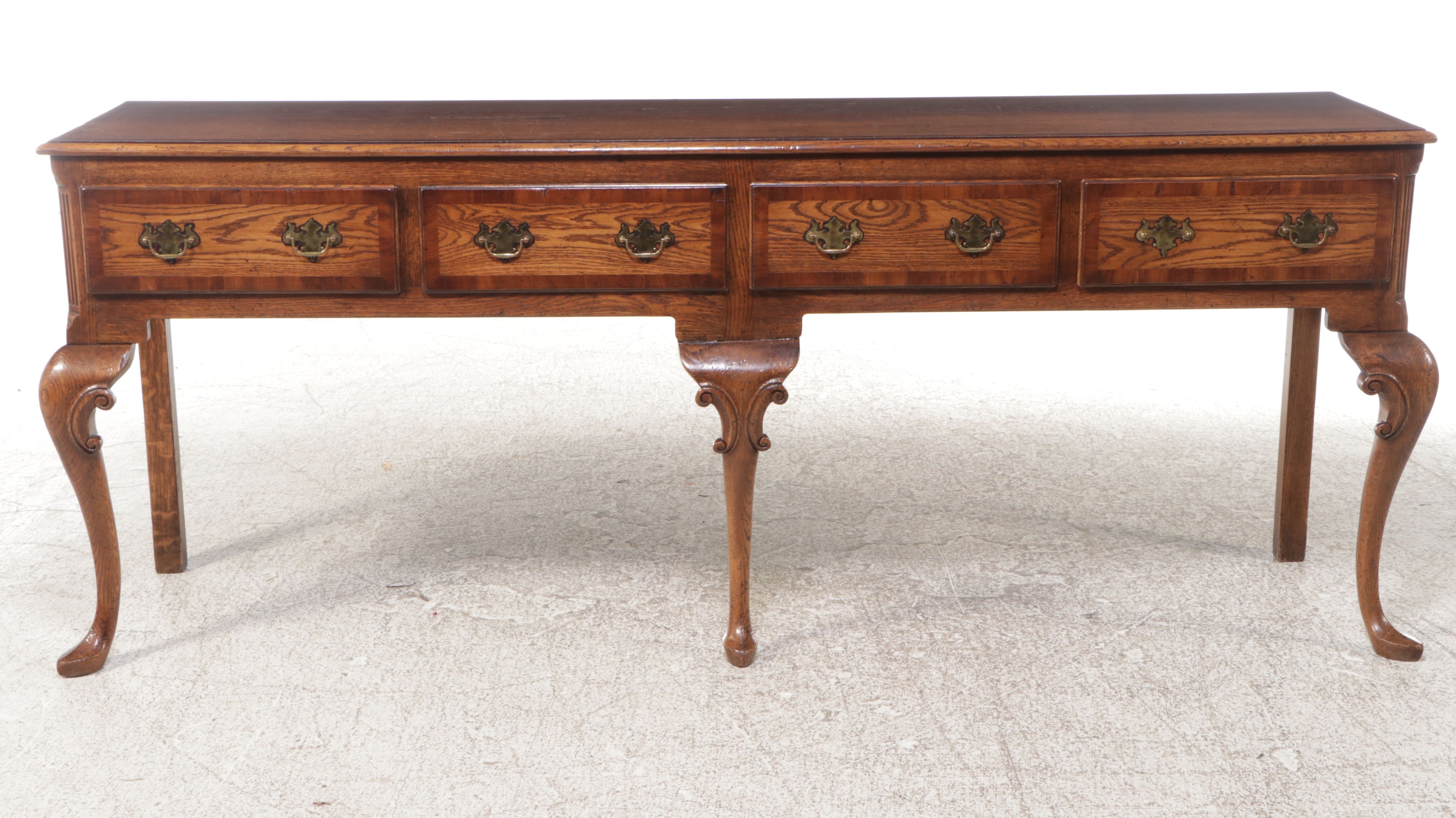 Queen Anne Style Oak Sideboard