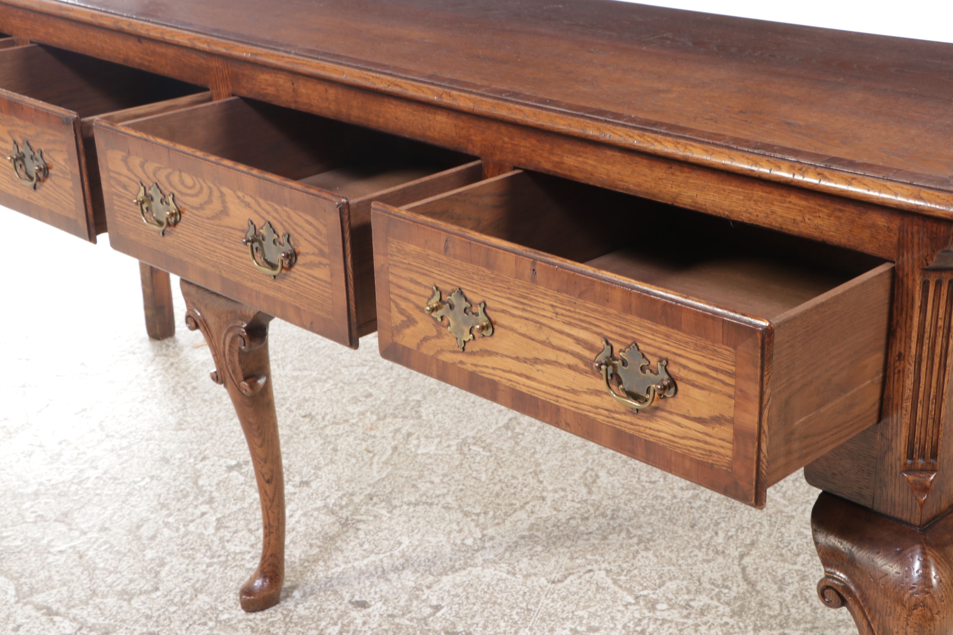 Queen Anne Style Oak Sideboard