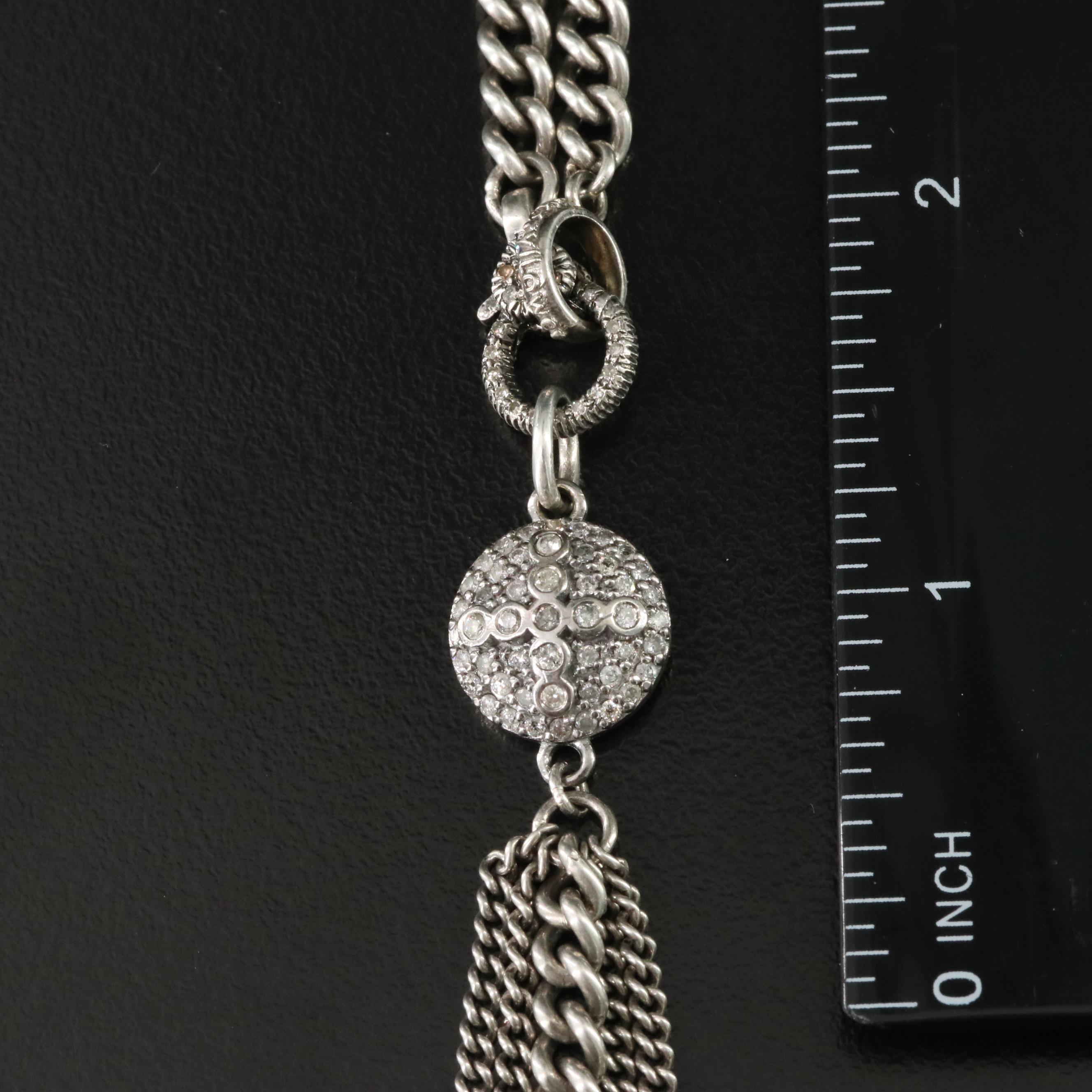 Sheryl Lowe Sterling Agate and Diamond Pendant