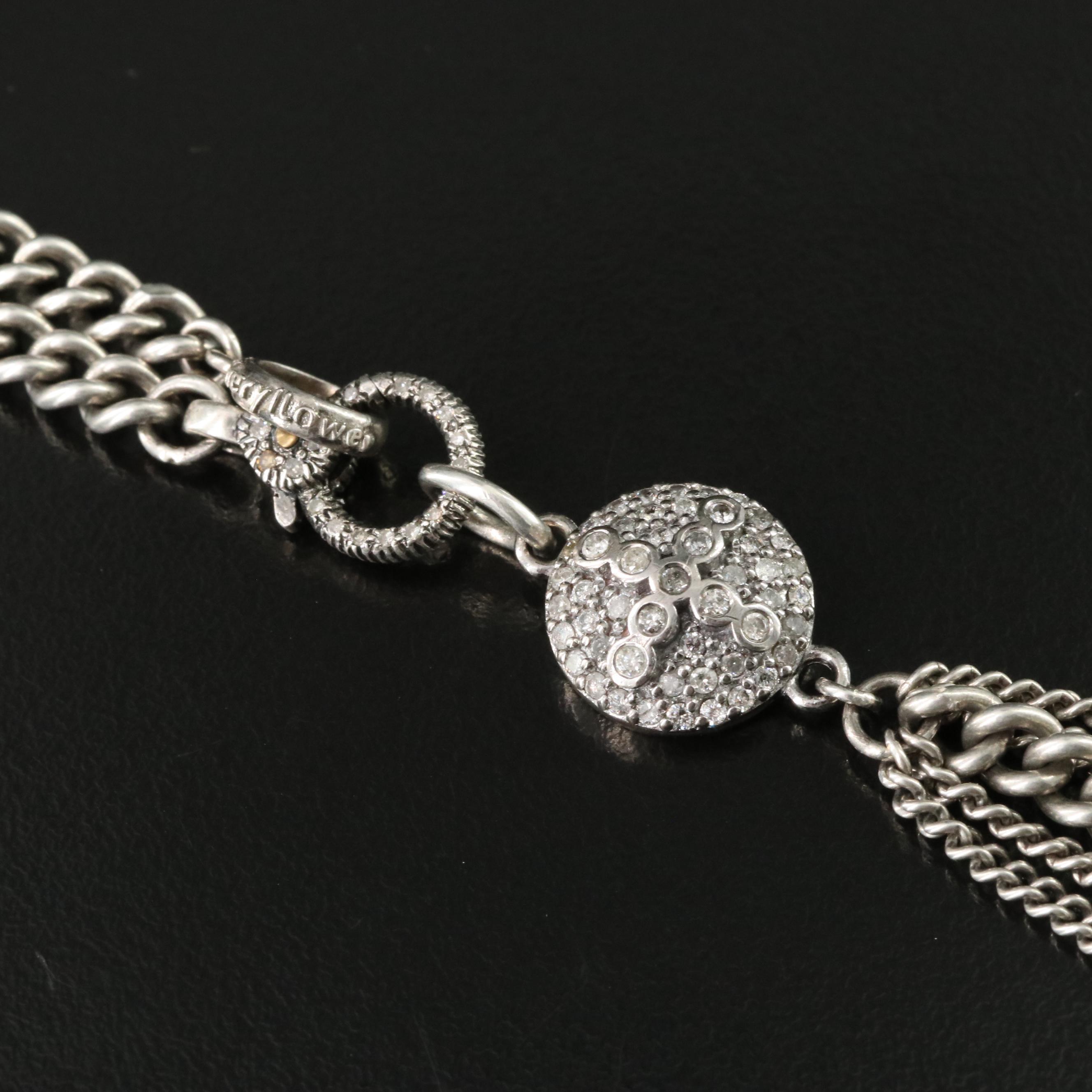 Sheryl Lowe Sterling Agate and Diamond Pendant