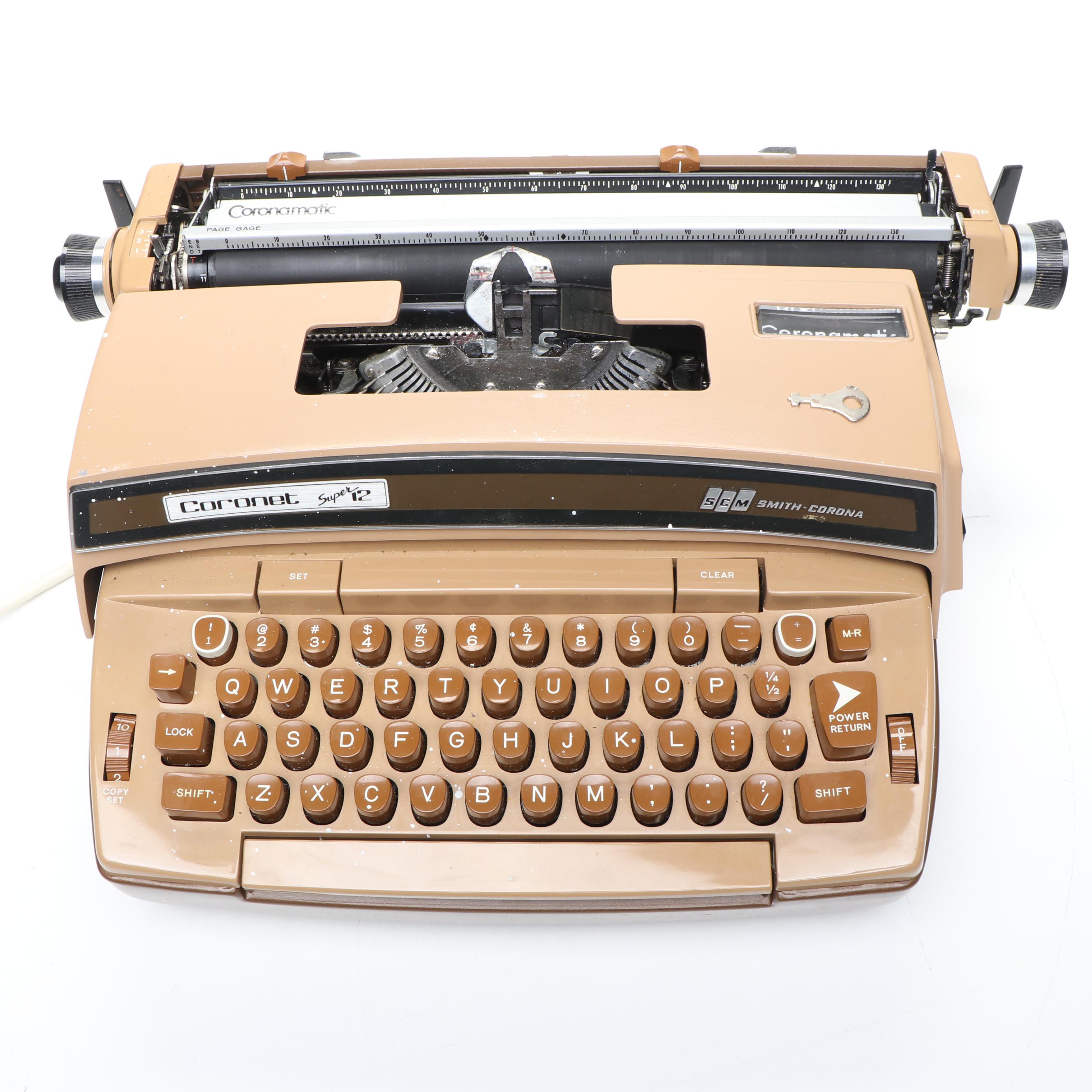 Smith-Corona Super 12 Electric Typewriter with Plastic Case