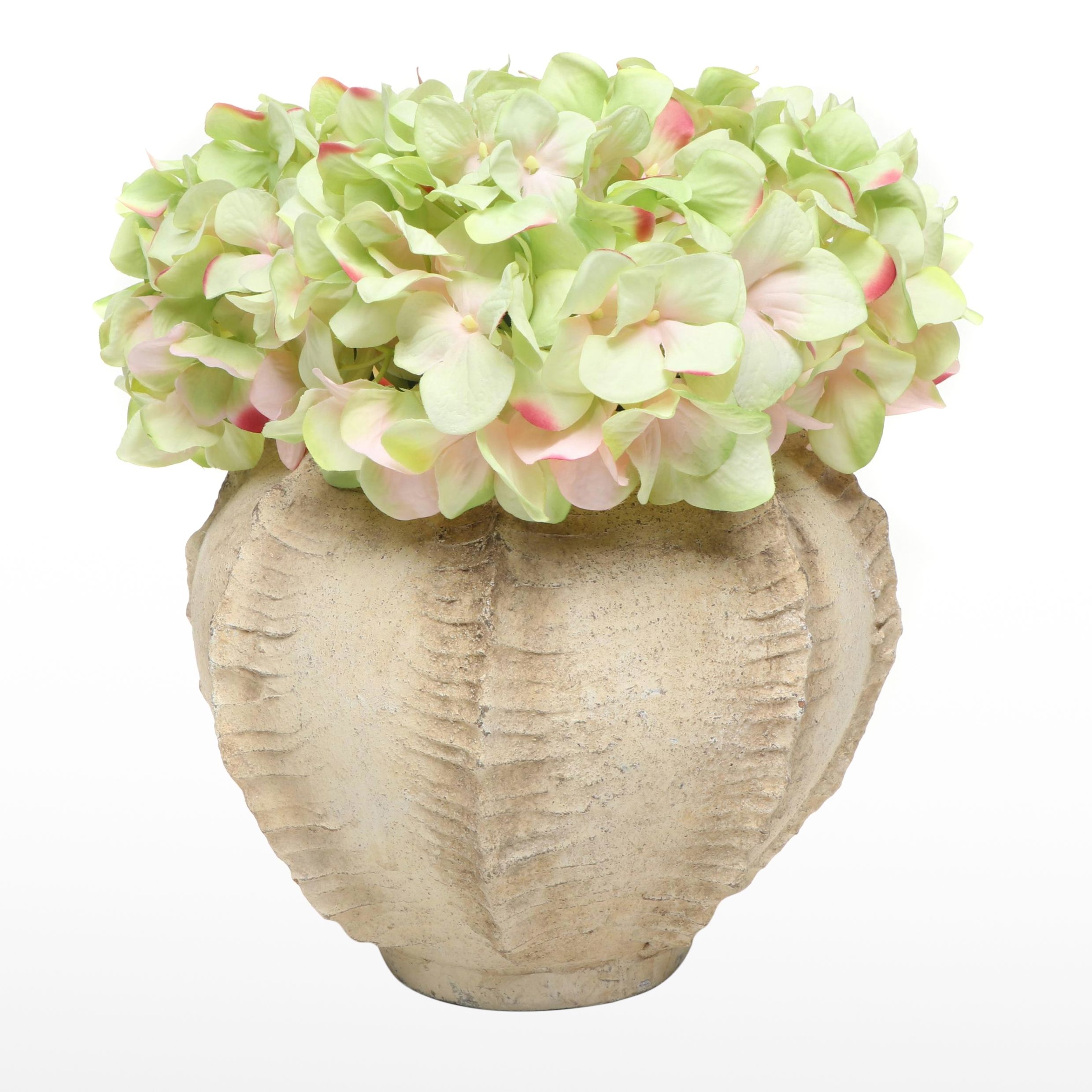 Ceramic Planter with Faux Hydrangeas