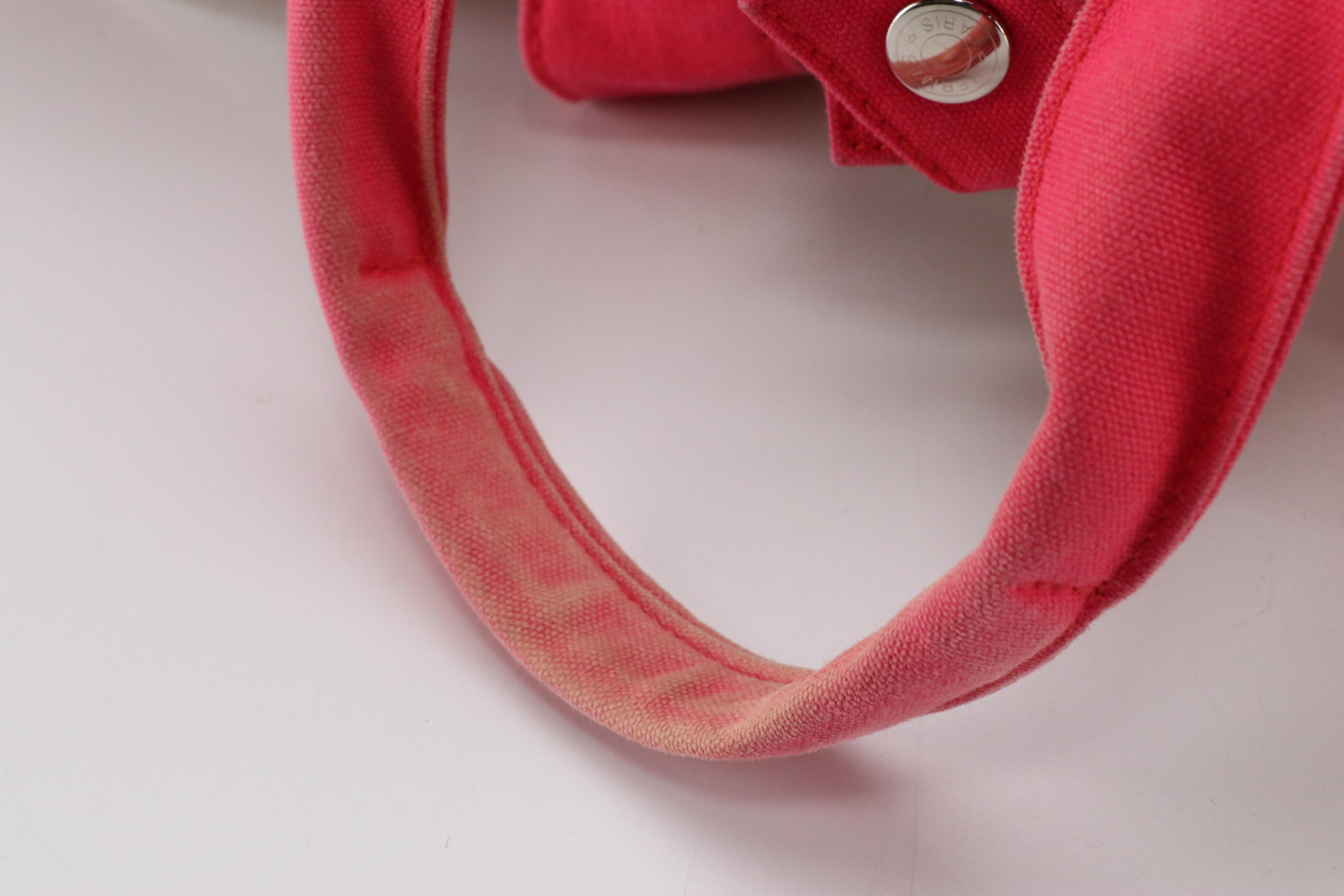 Hermès Panier de Plage MM Tote & Pouch in Equateur Print and Pink Cotton Canvas